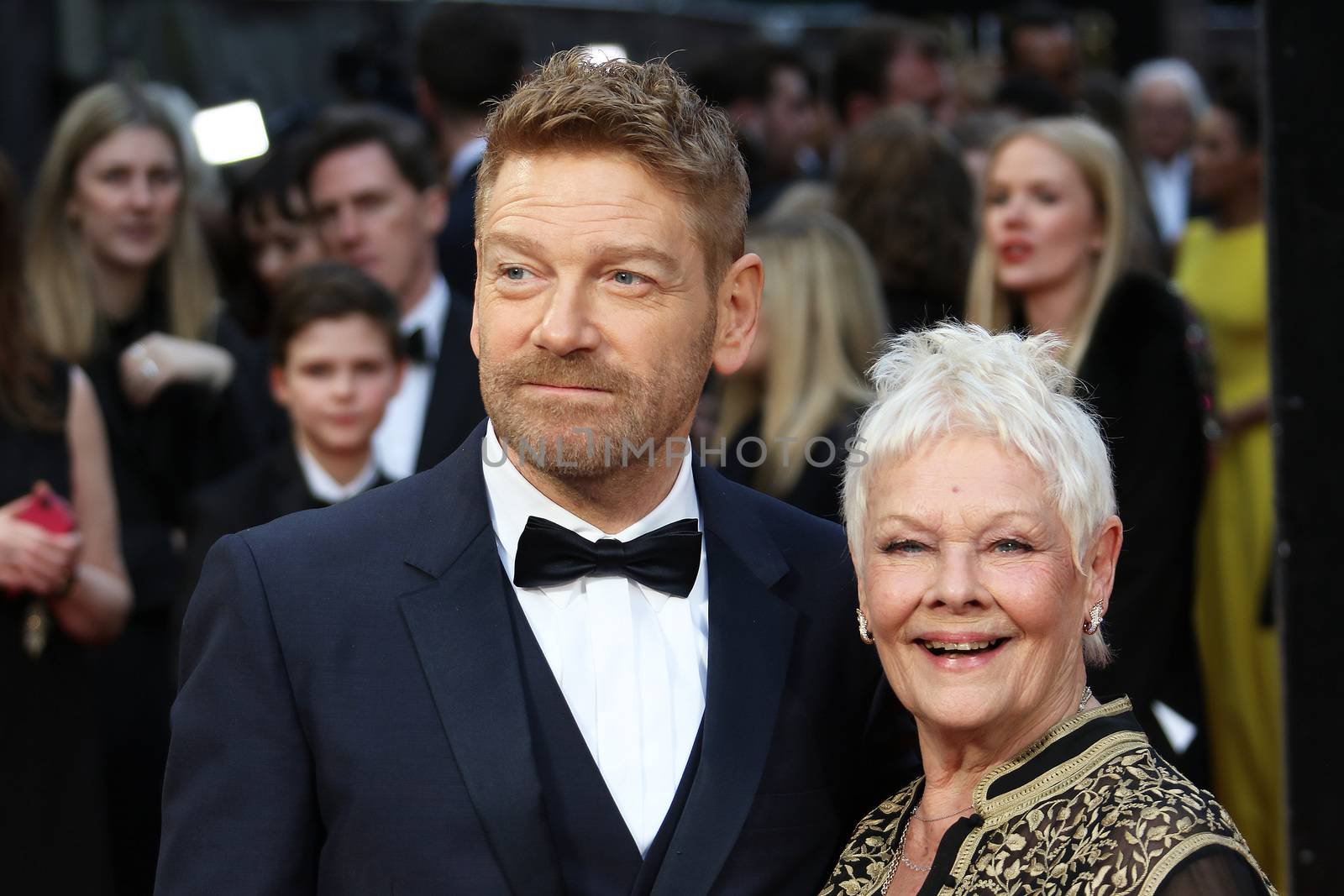 UK, London: Judi Dench and Kenneth Branagh hit the red carpet for the Olivier Awards at the Royal Opera House in London on April 3, 2016.