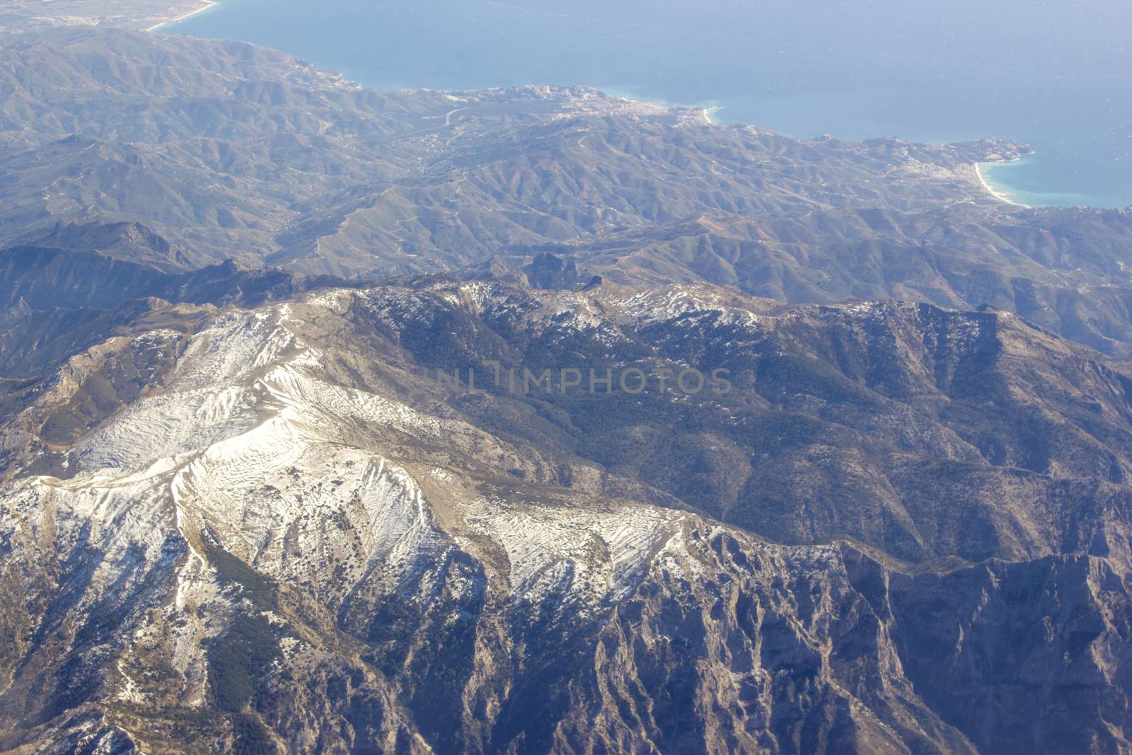 Aerial view of Sierra Nevada in Spain