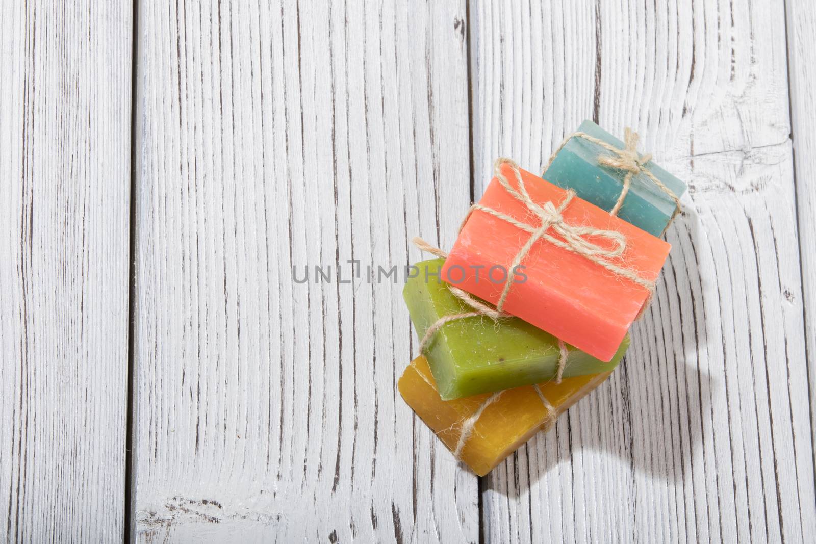 colorful natural herbal soaps