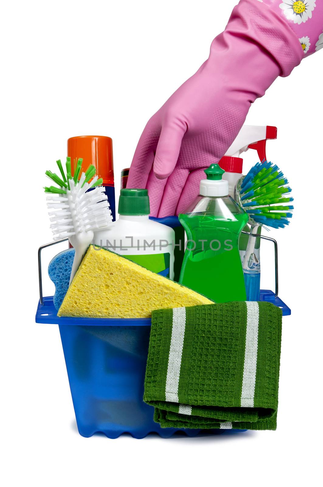 Reaching For Cleaning Supplies by stockbuster1