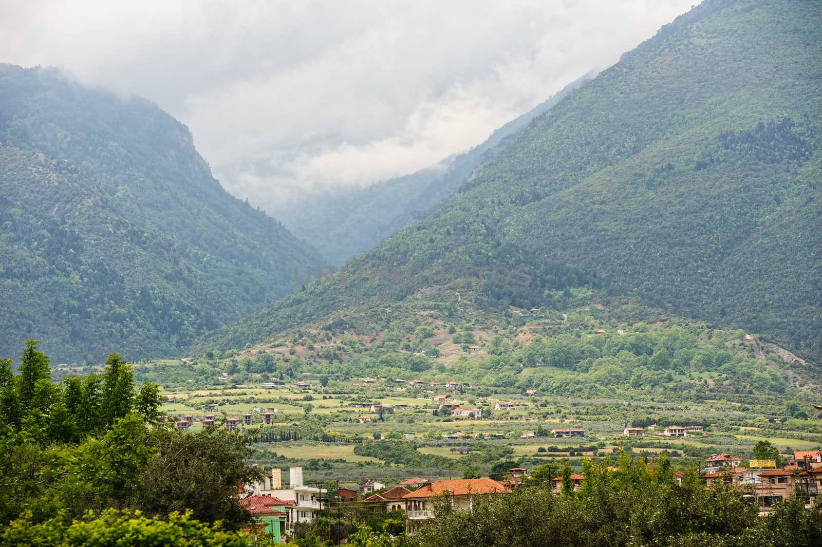 Picturesque village near Olymp mountains in Greece