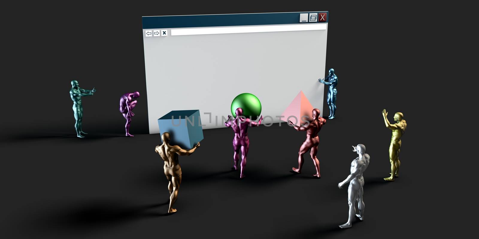 Web Design Concept with Small Workers Creating Website