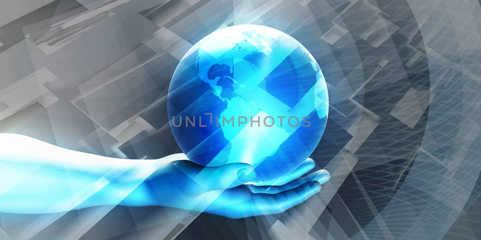 Science Background With Glowing Techno Lines Art
