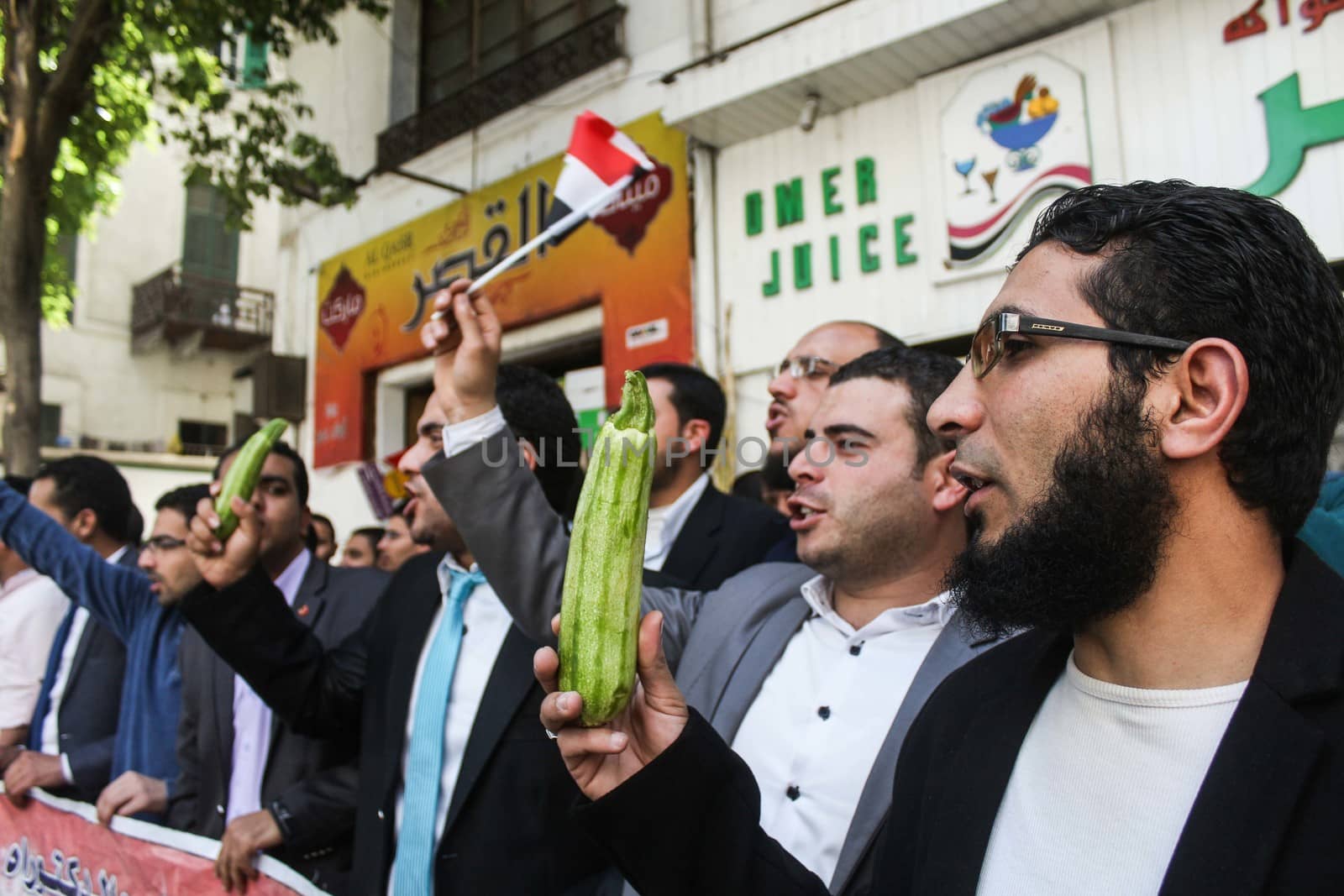 EGYPT, Cairo: PHD and high degree holders rallied in Cairo, Egypt on April 4, 2016, over the uselessness of their degrees after they cannot find jobs. The protesters are demanding to be appointed to jobs in the state administration. 