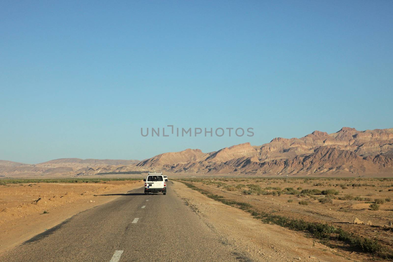 Car in desert