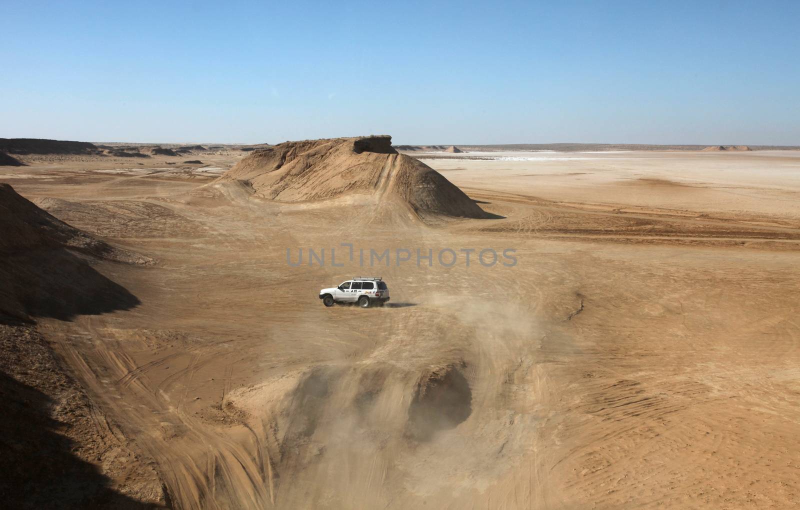 Car in desert