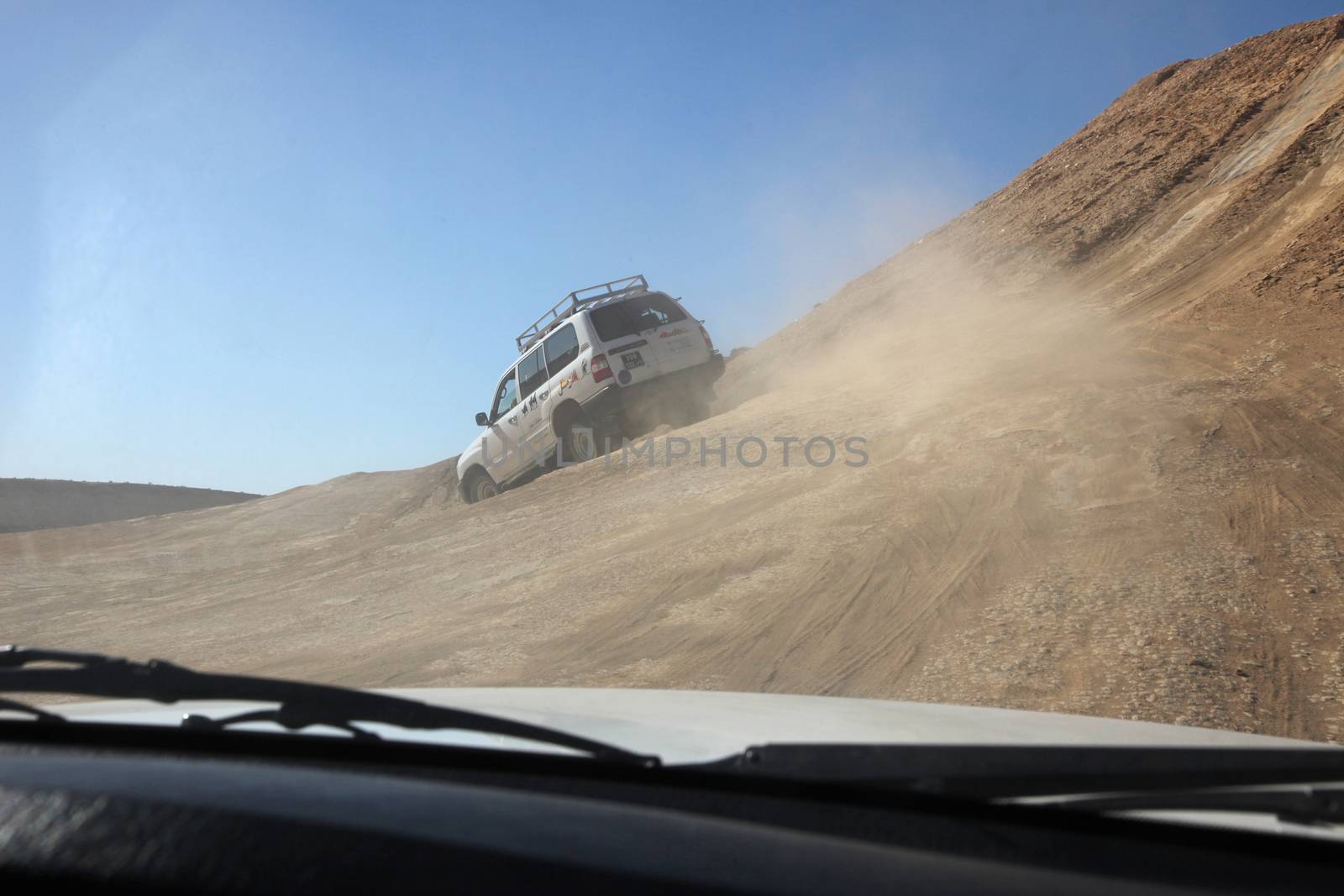 Car in desert