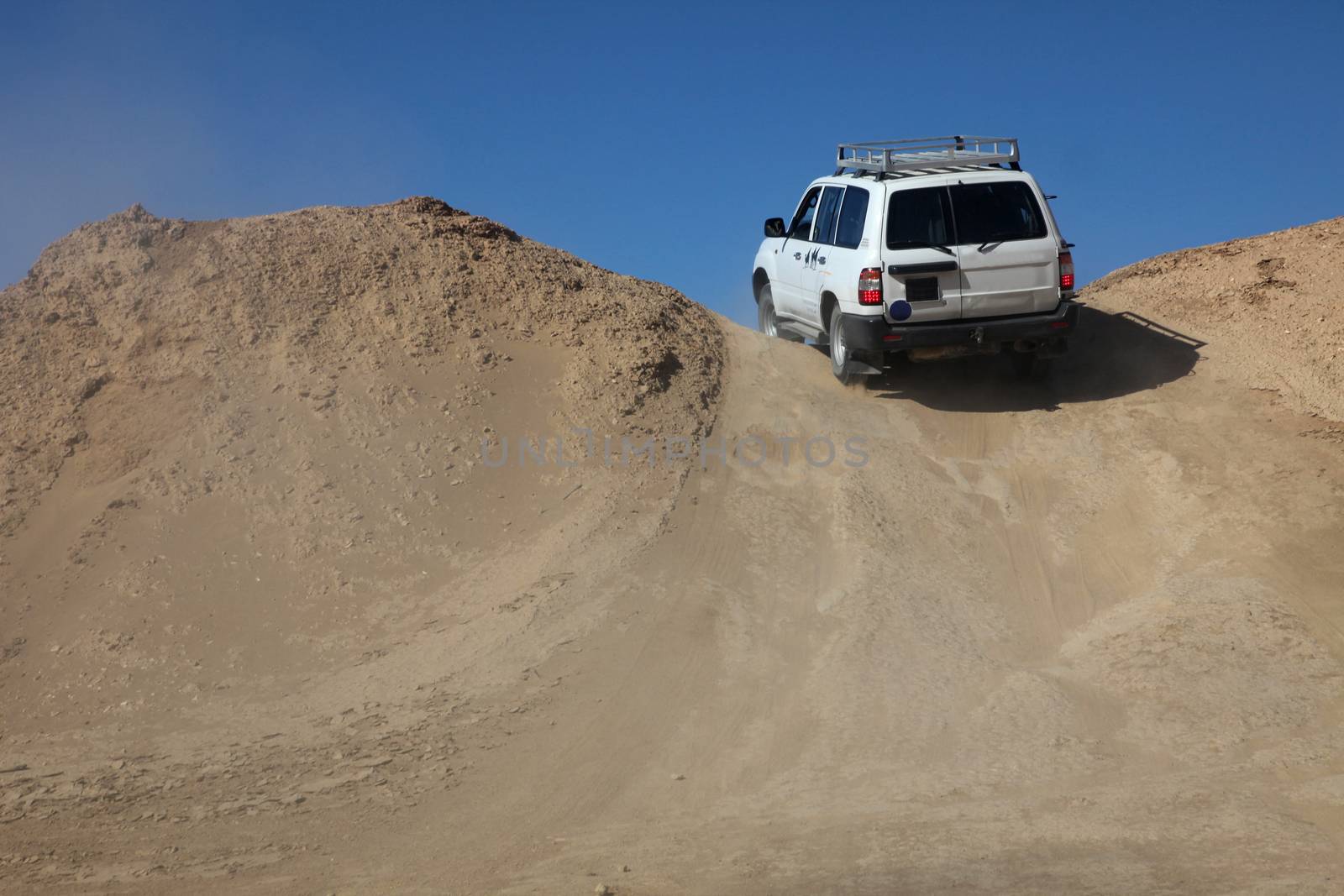 Car in desert