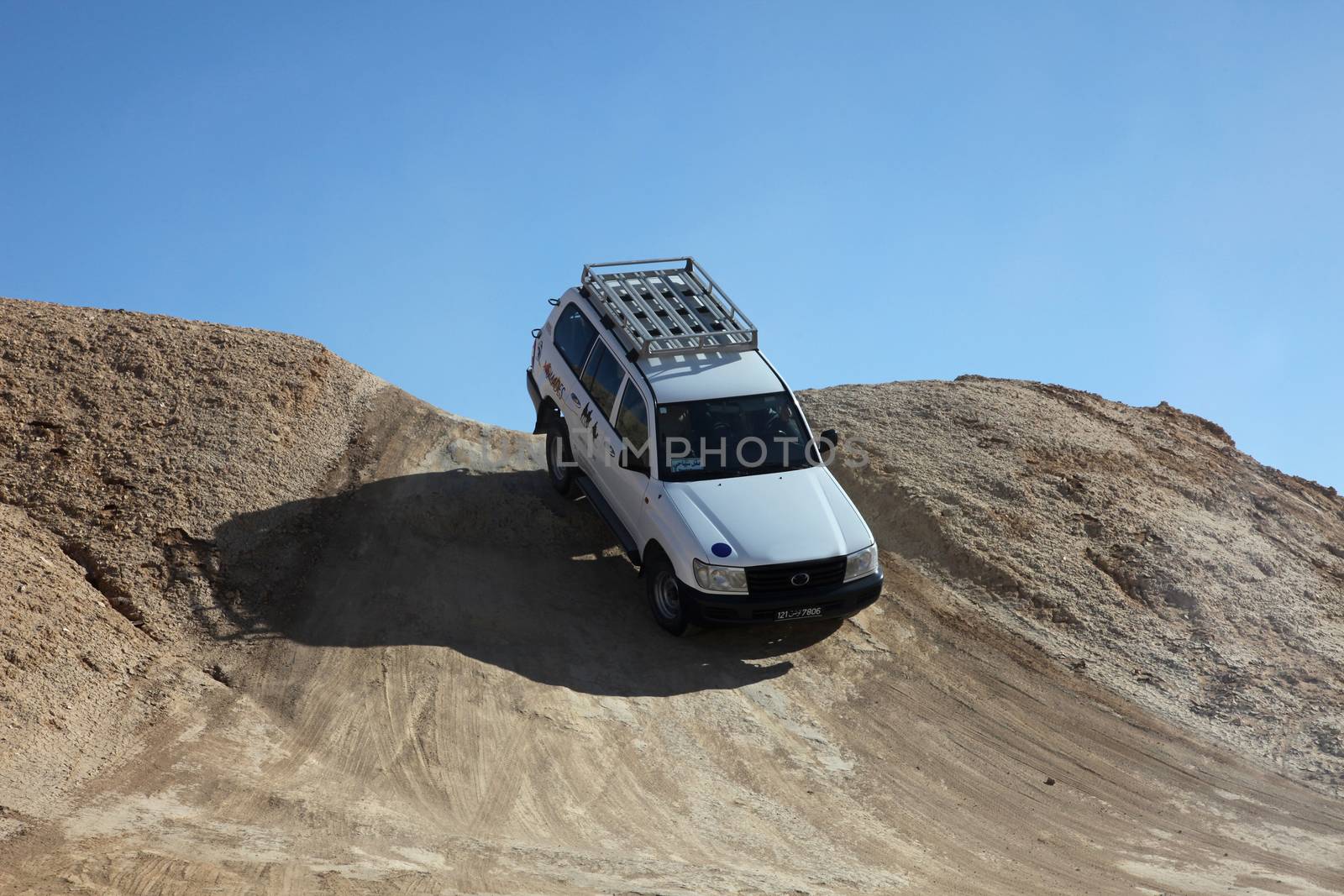 Car in desert
