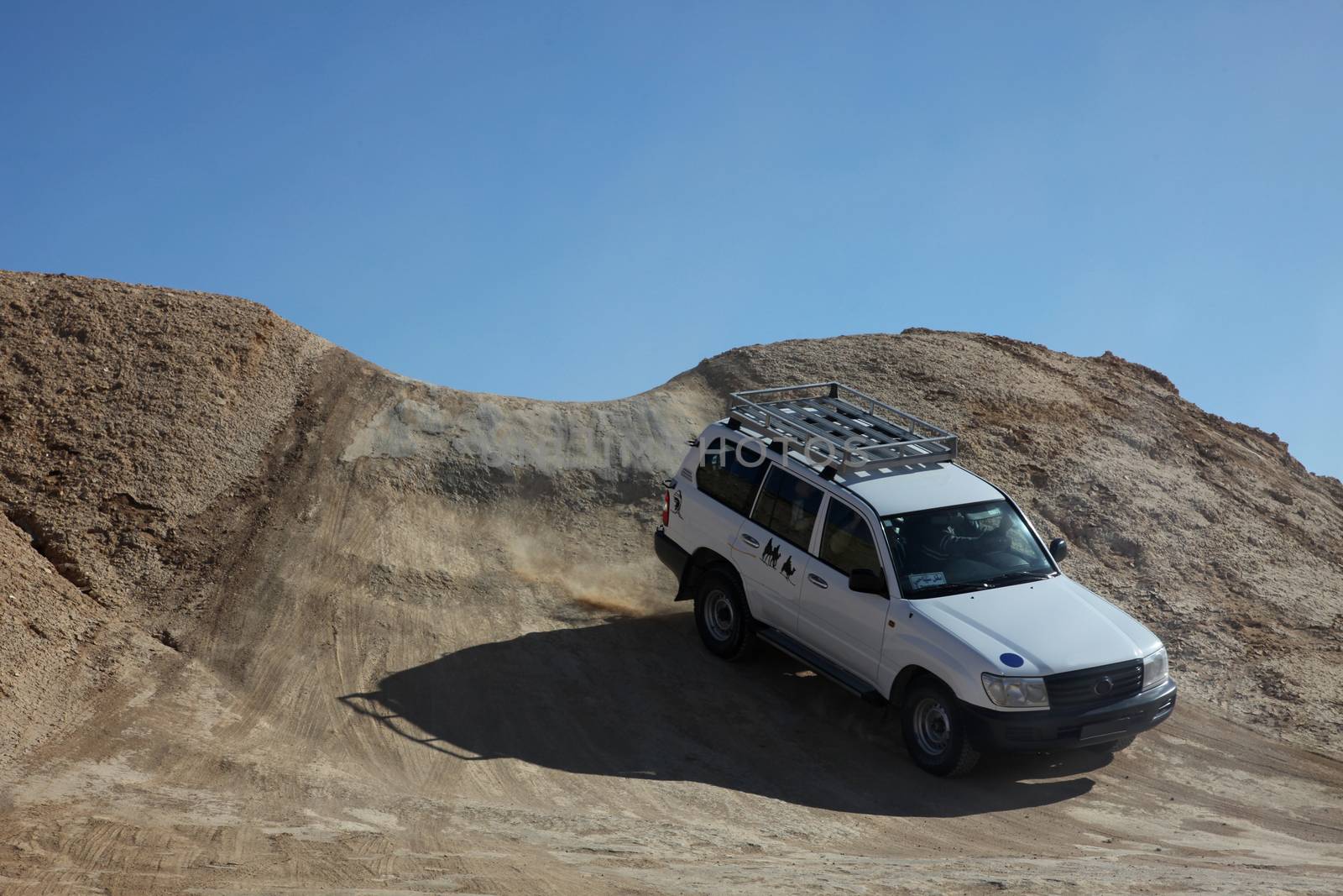 Car in desert