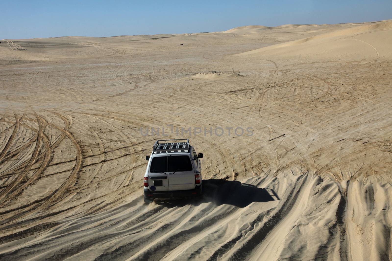 Car in desert