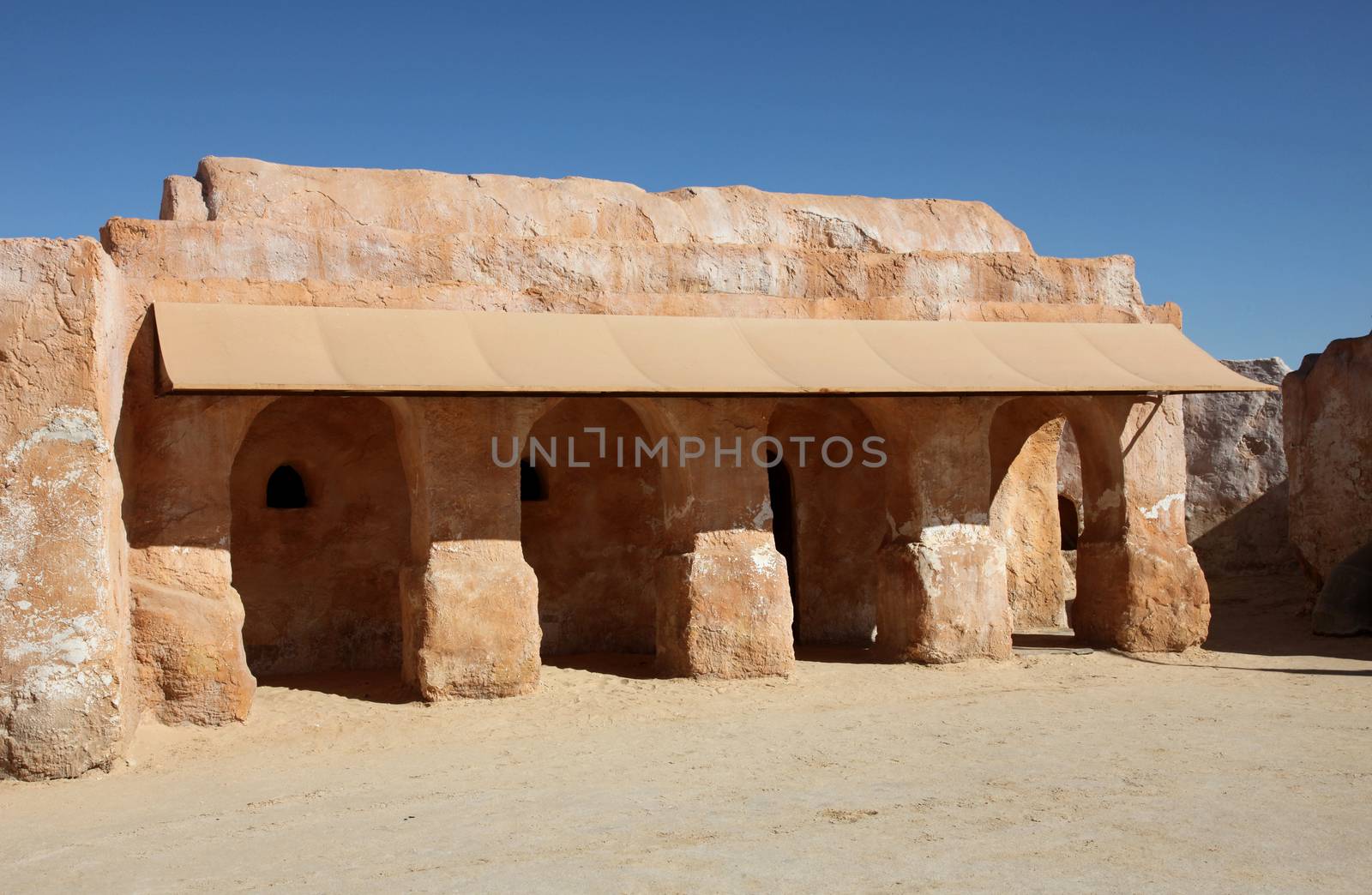 Abandoned decorations for shooting Star Wars movie