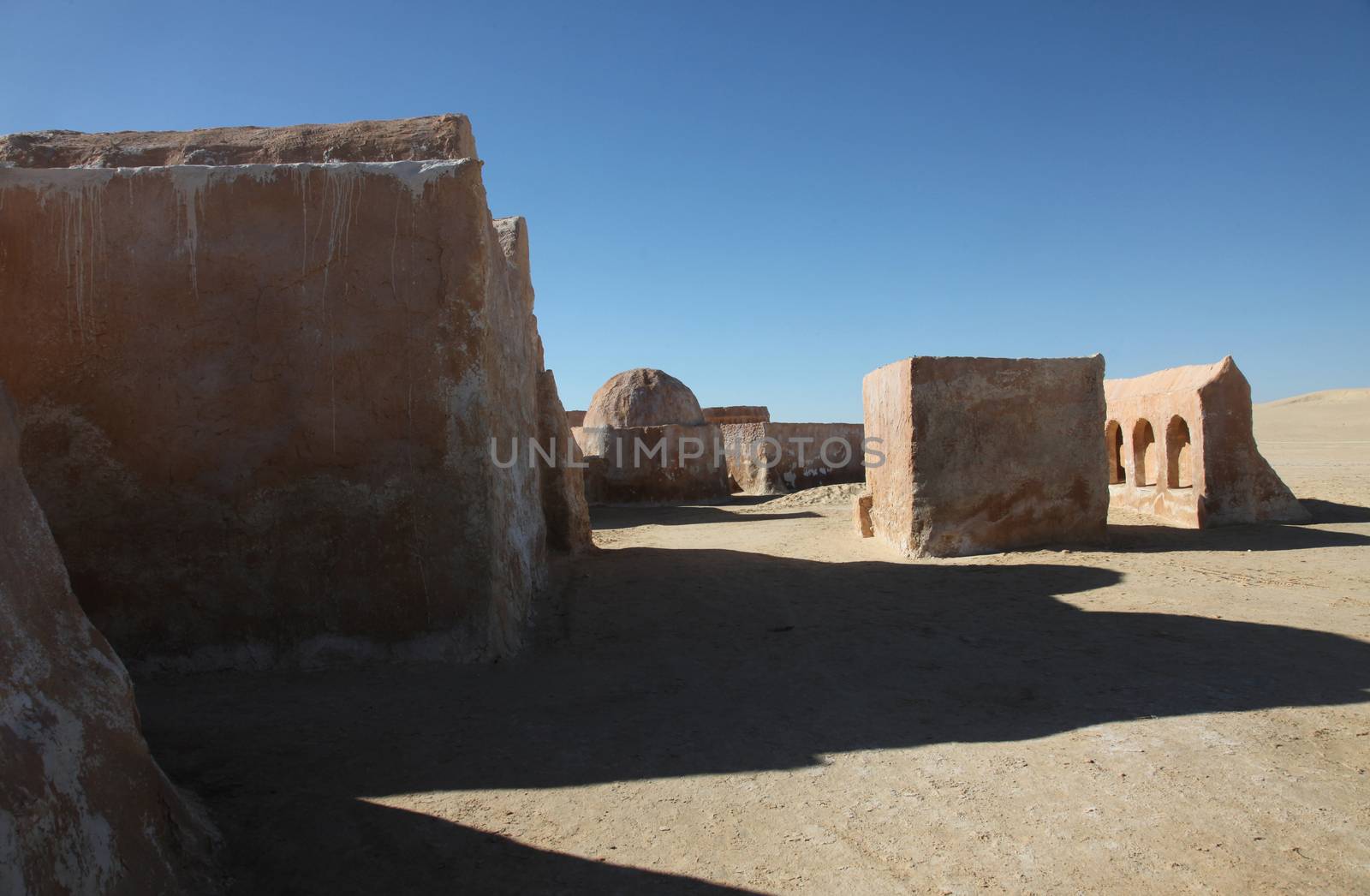 Abandoned decorations for shooting Star Wars movie