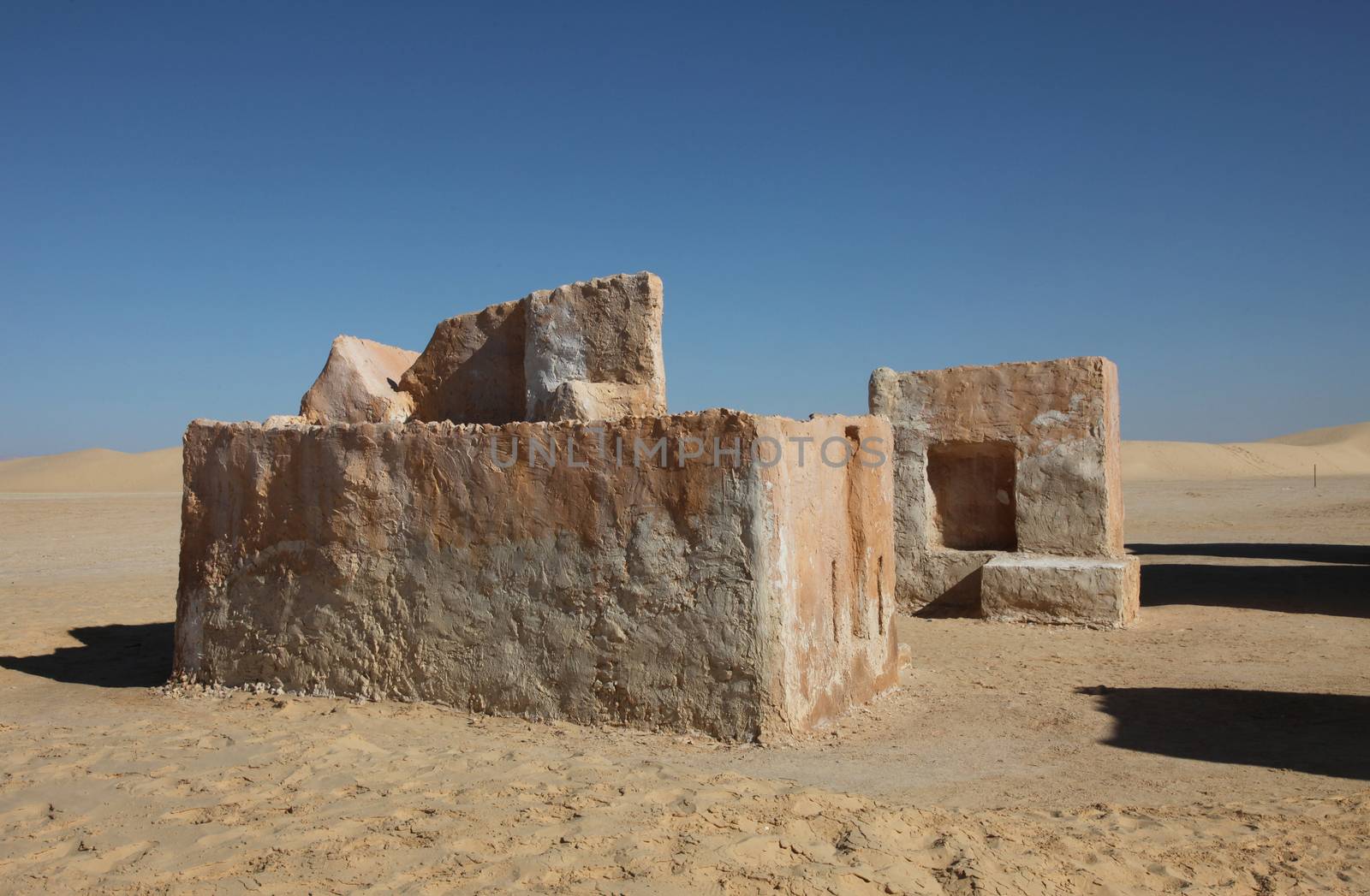 Abandoned decorations for shooting Star Wars movie