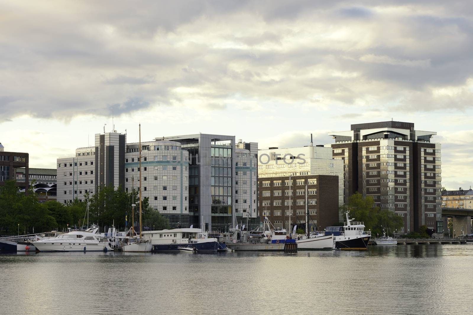 Stockholm embankment with boats by a40757