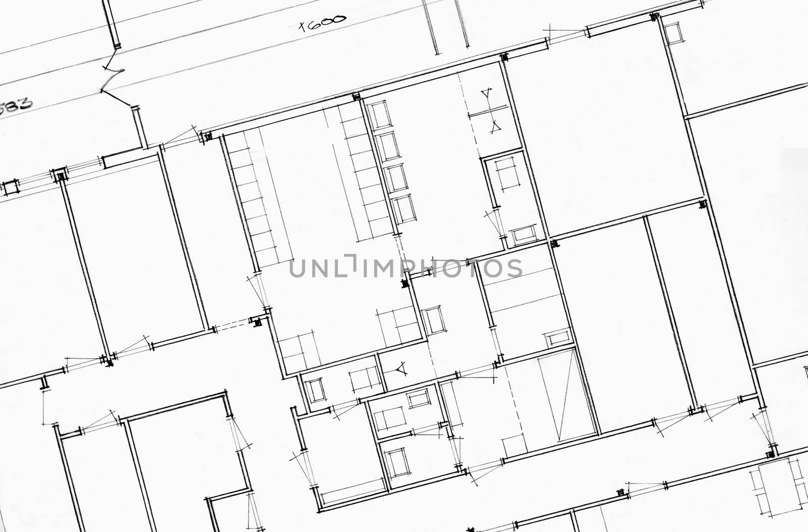 Architectural background - plan of the house - Illustration