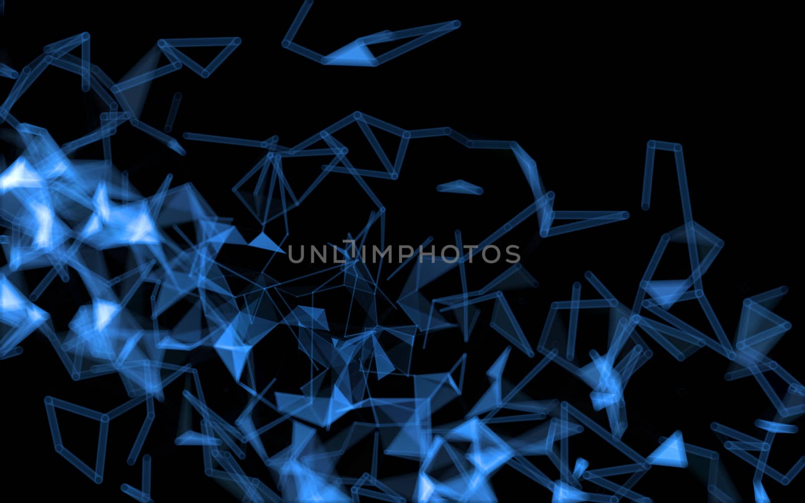 Abstract polygonal space low poly dark background with connecting dots and lines. Connection structure.