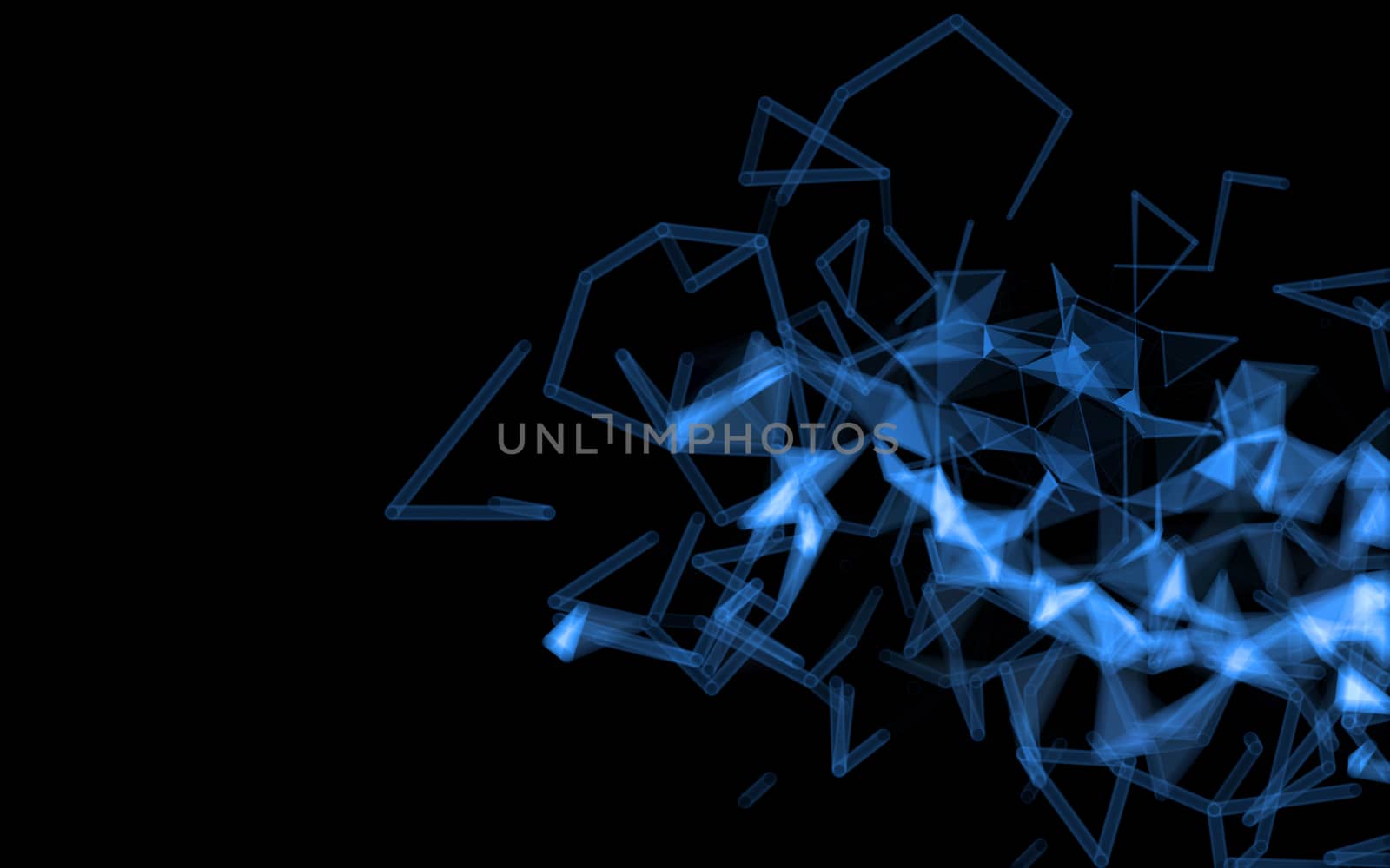 Abstract polygonal space low poly dark background with connecting dots and lines. Connection structure.