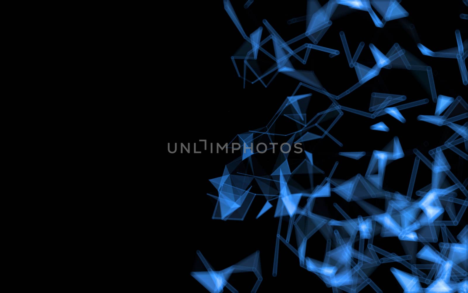 Abstract polygonal space low poly dark background  by teerawit