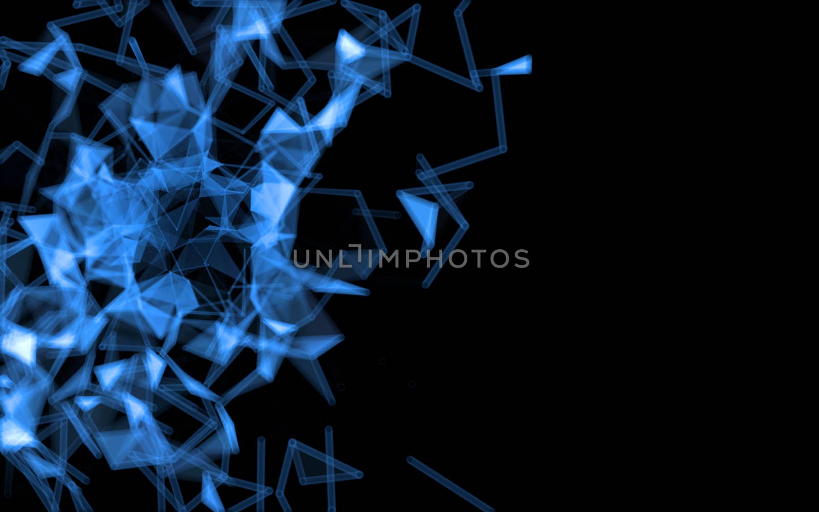 Abstract polygonal space low poly dark background with connecting dots and lines. Connection structure.