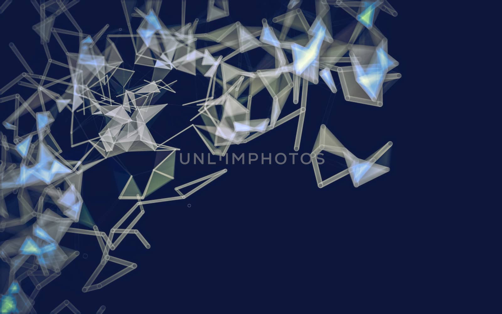 Abstract polygonal space low poly dark background  by teerawit