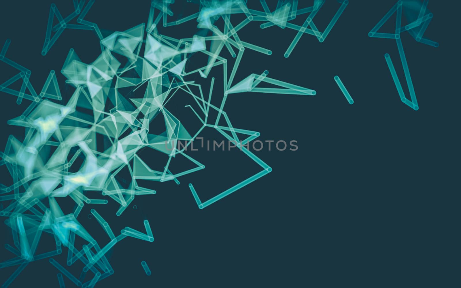 Abstract polygonal space low poly dark background with connecting dots and lines. Connection structure.