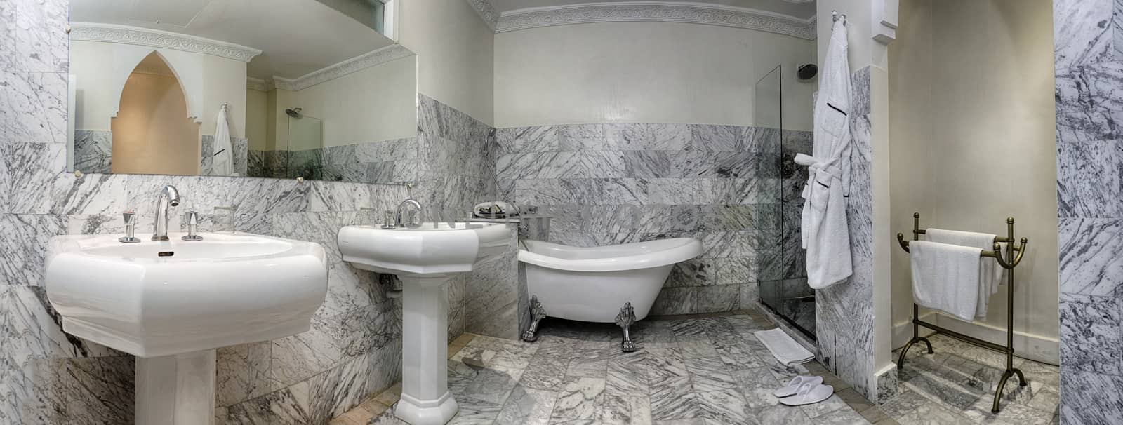 Spacious bathroom of a luxury suite