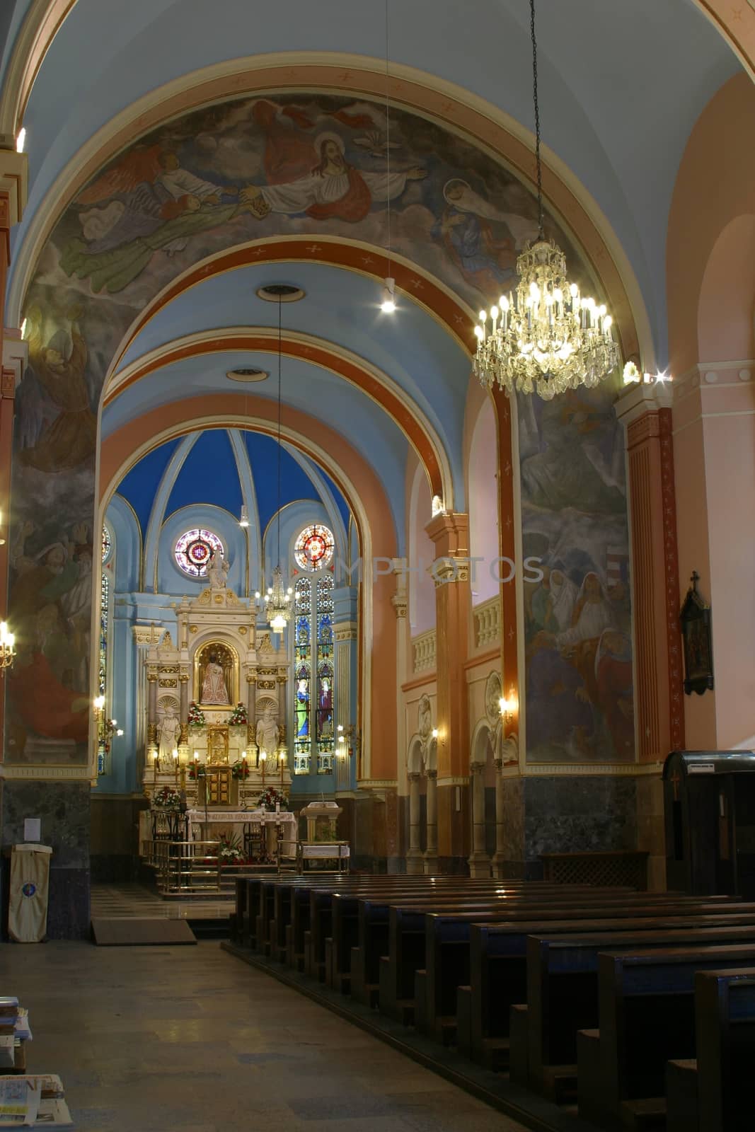 The main altar in the Basilica of The Assumption of the Blessed Virgin Mary in Marija Bistrica