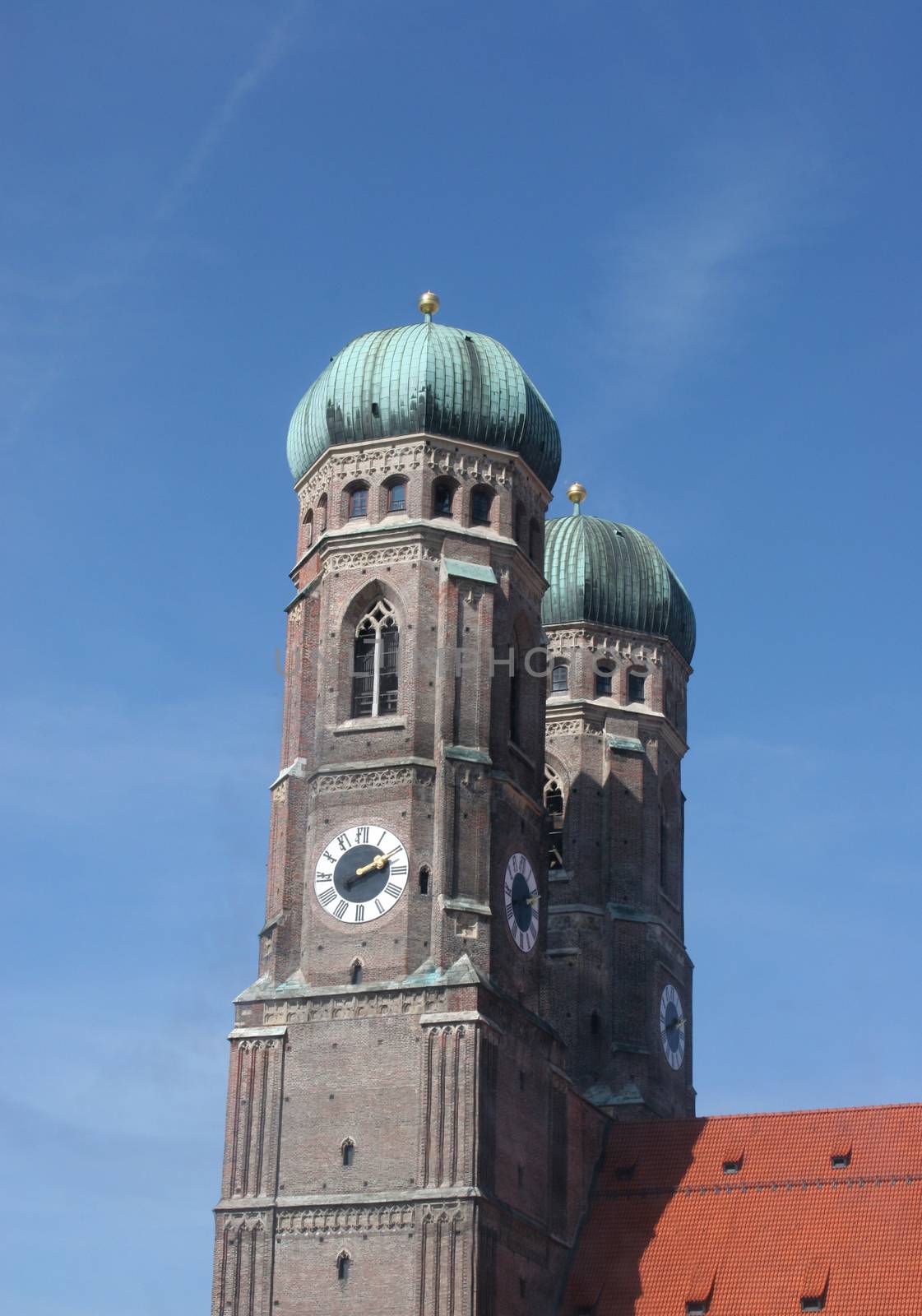 The famous Frauenkirche Church in central Munich Germany