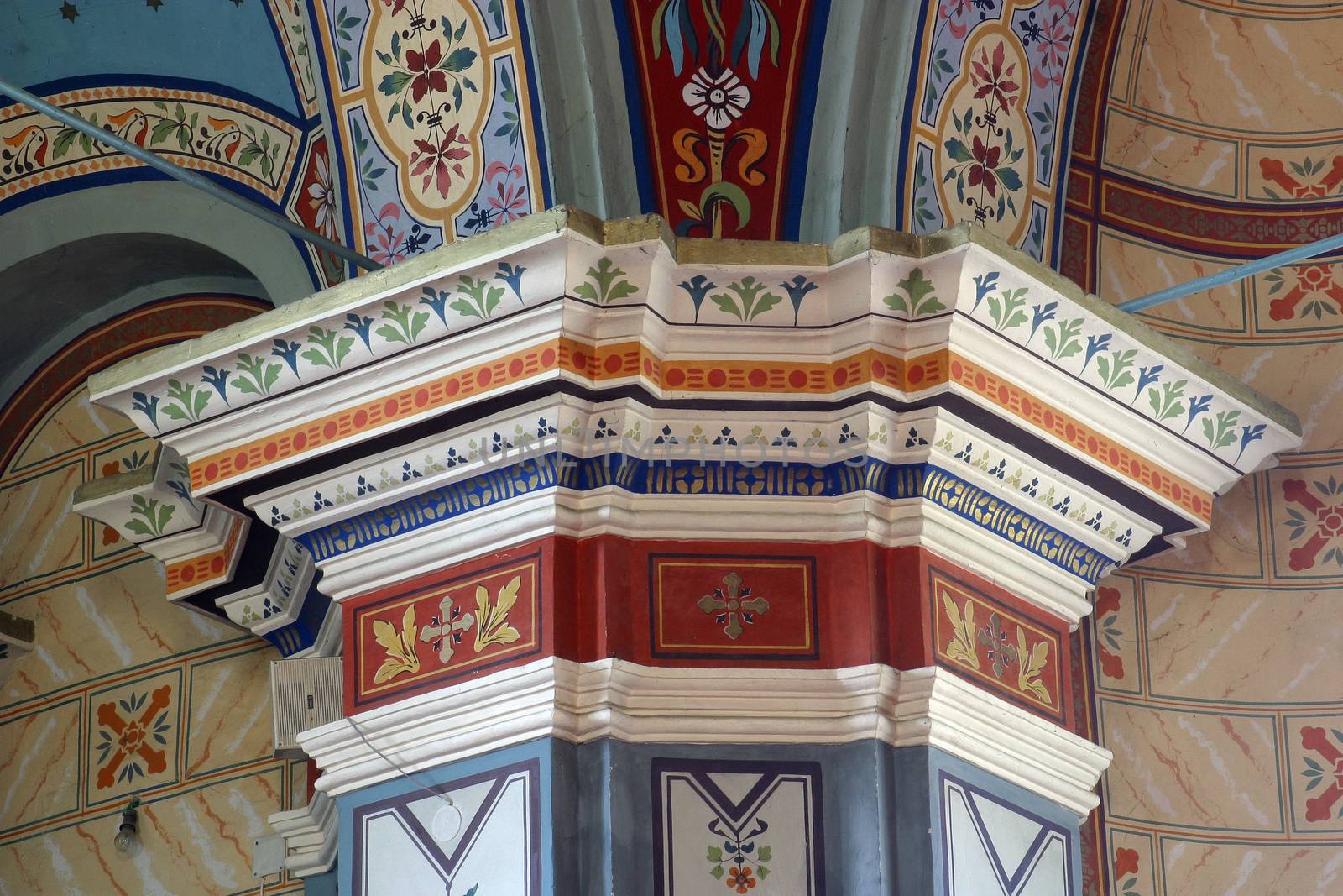 Painted medieval fresco pattern