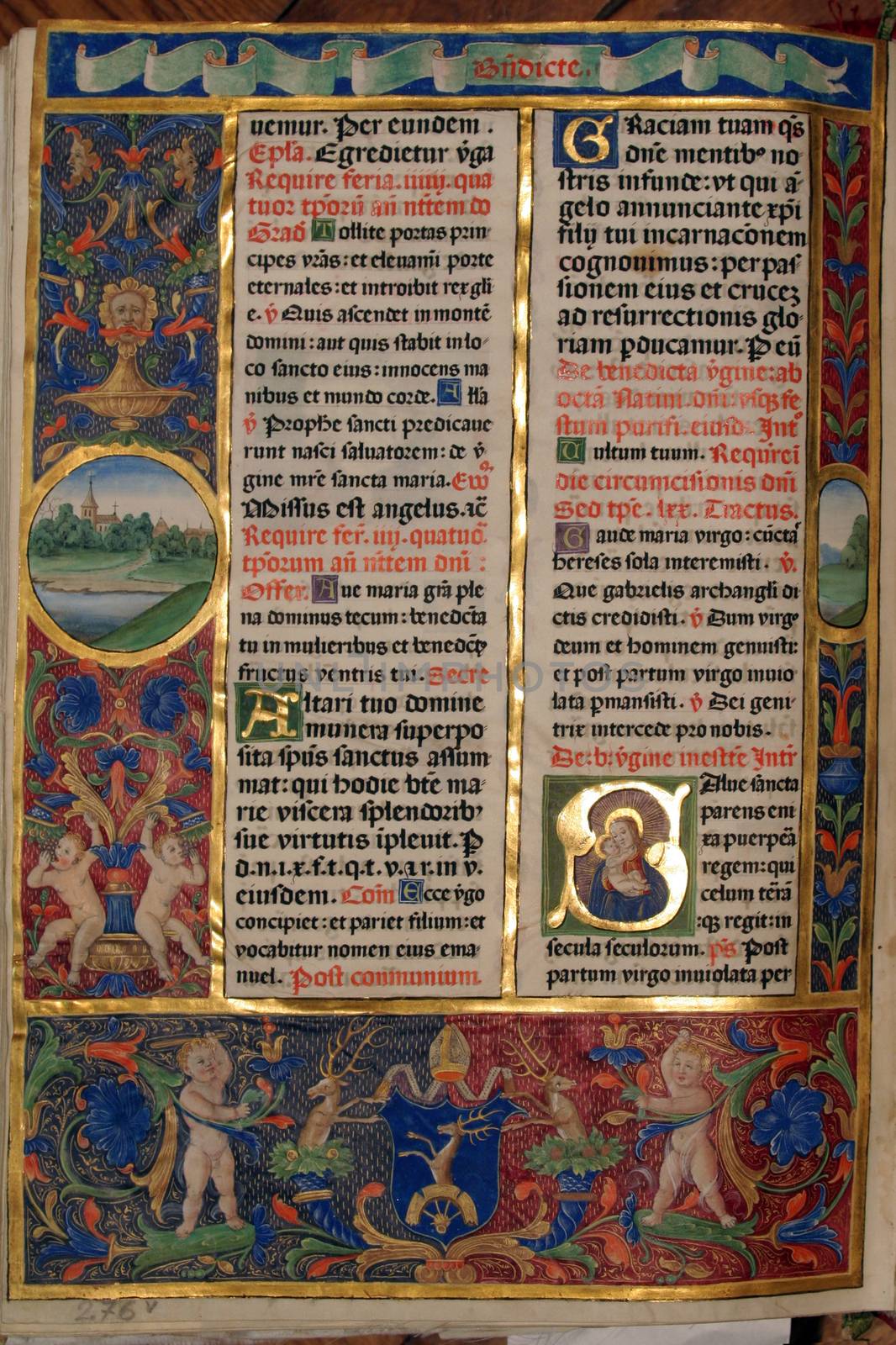 Close up of old Holy Bible book