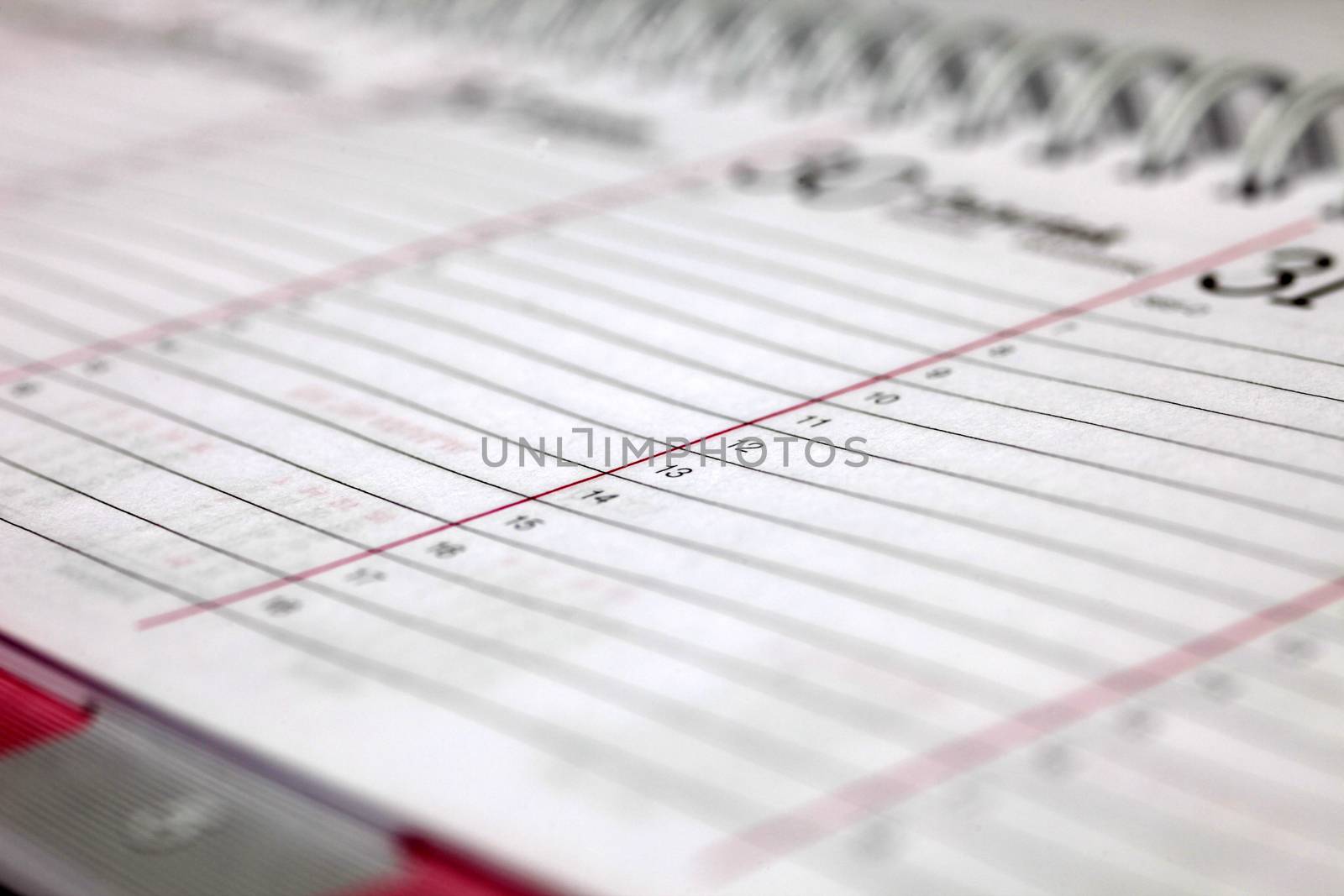 Close up opened agenda