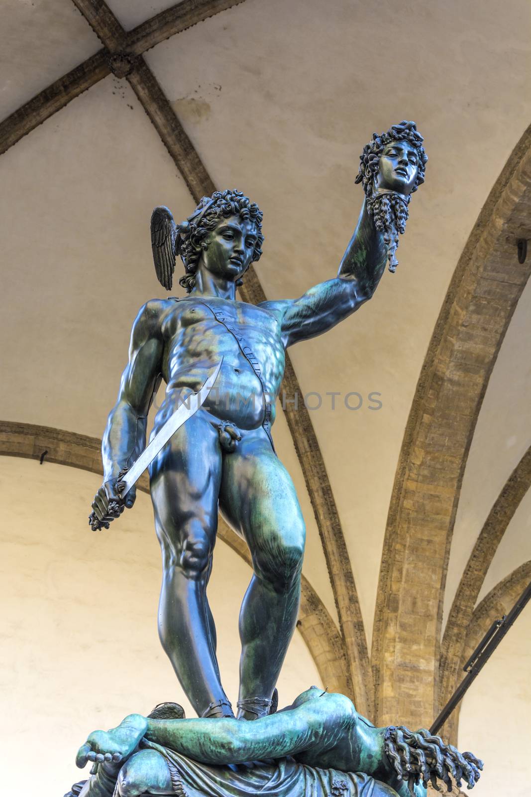 Perseus with the Head of Medusa is a bronze sculpture made by Benvenuto Cellini in 1545. The subject matter of the work is the mythological story of Perseus beheading Medusa, a hideous woman-faced Gorgon whose hair was turned to snakes and anyone that looked at her was turned to stone.