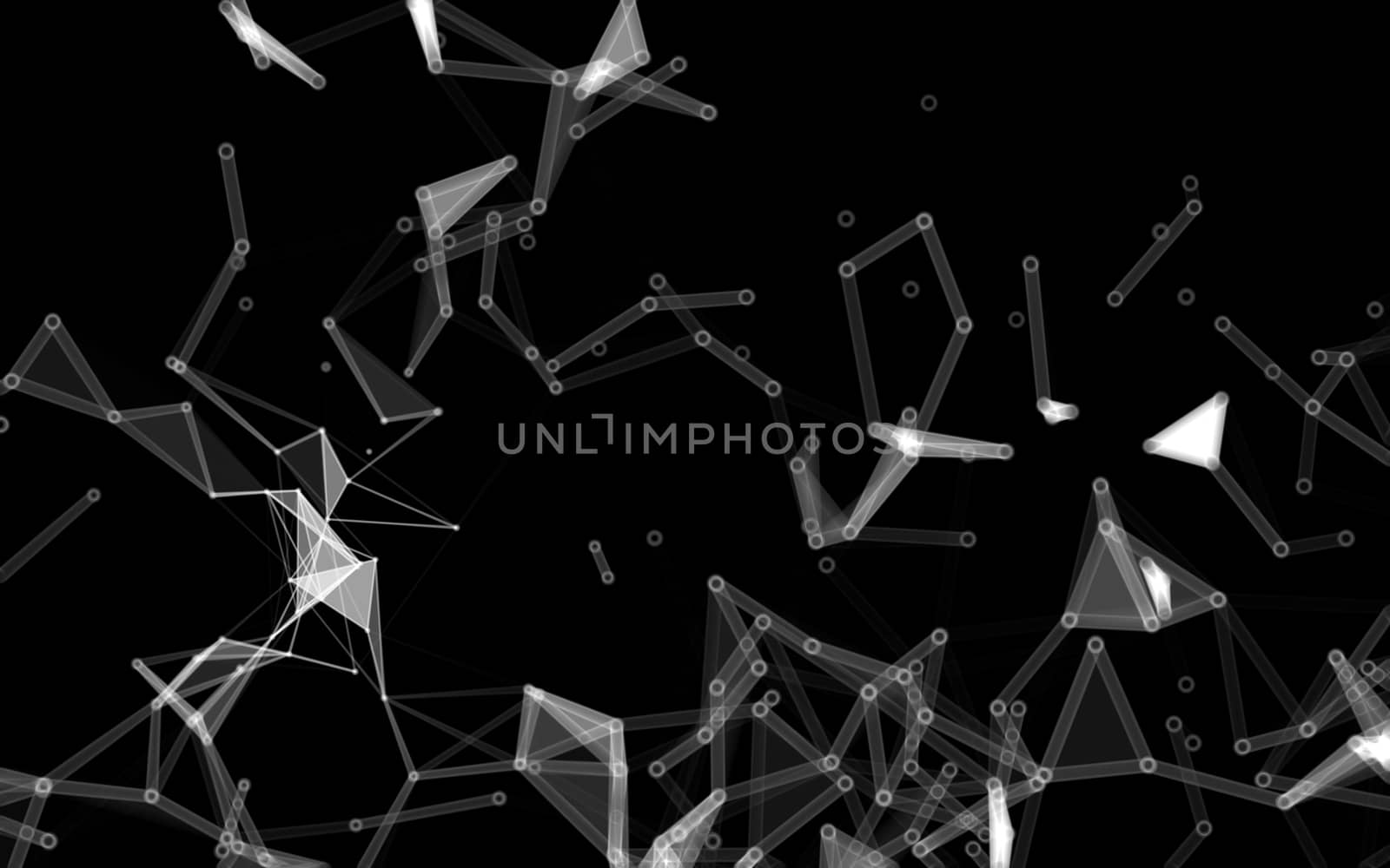 Abstract polygonal space low poly dark background with connecting dots and lines. Connection structure.