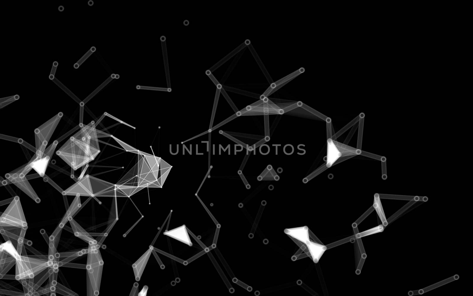 Abstract polygonal space low poly dark background with connecting dots and lines. Connection structure.