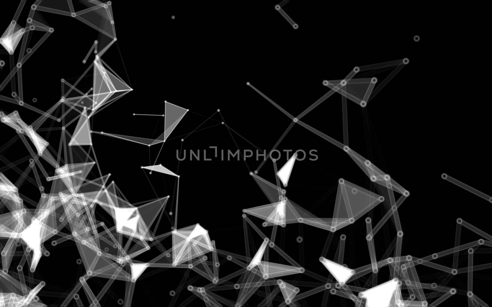 Abstract polygonal space low poly dark background with connecting dots and lines. Connection structure.