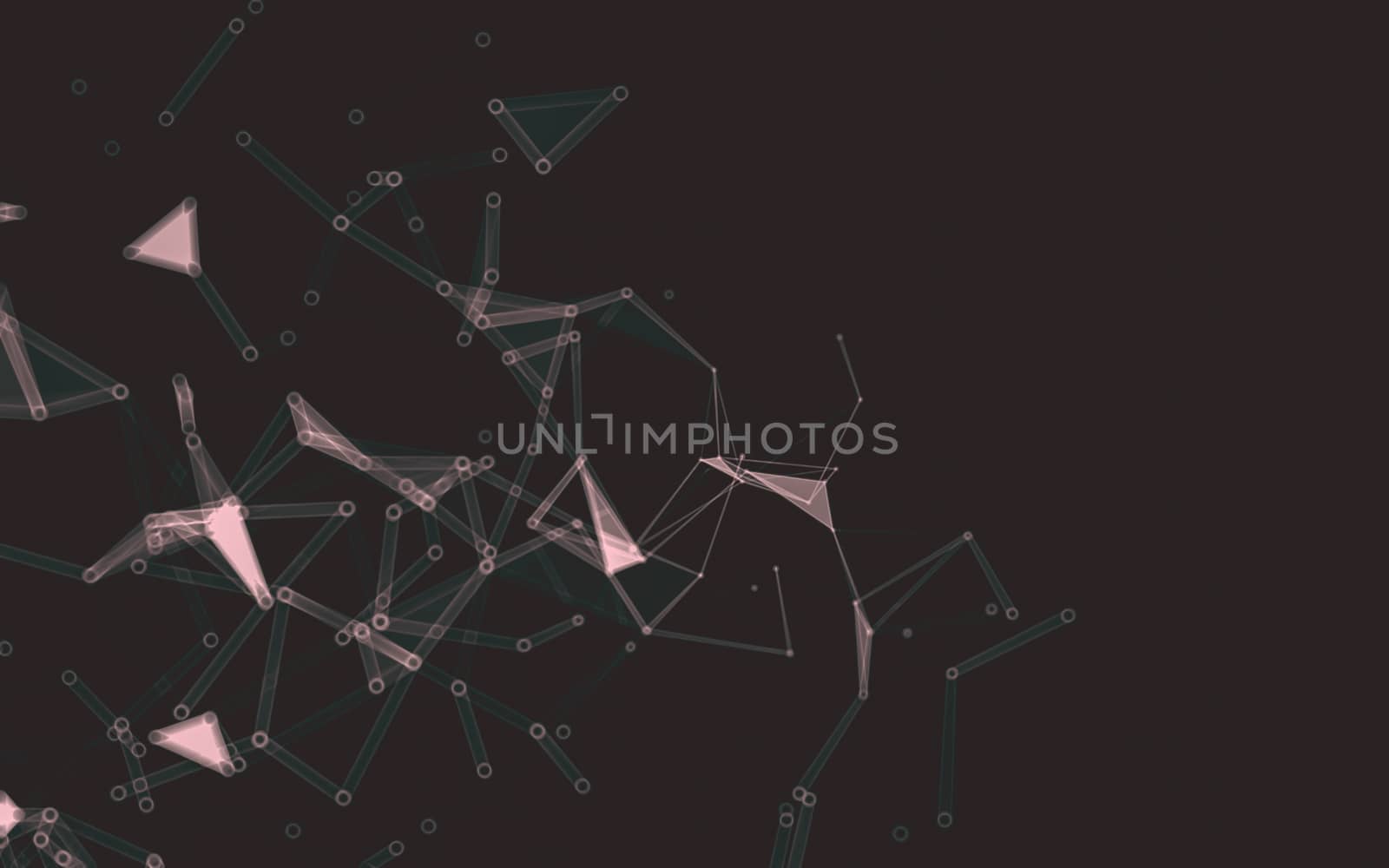 Abstract polygonal space low poly dark background with connecting dots and lines. Connection structure.