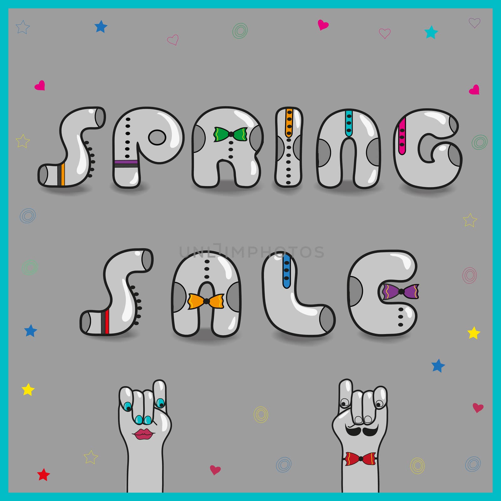 Inscription Spring sale with hipster style