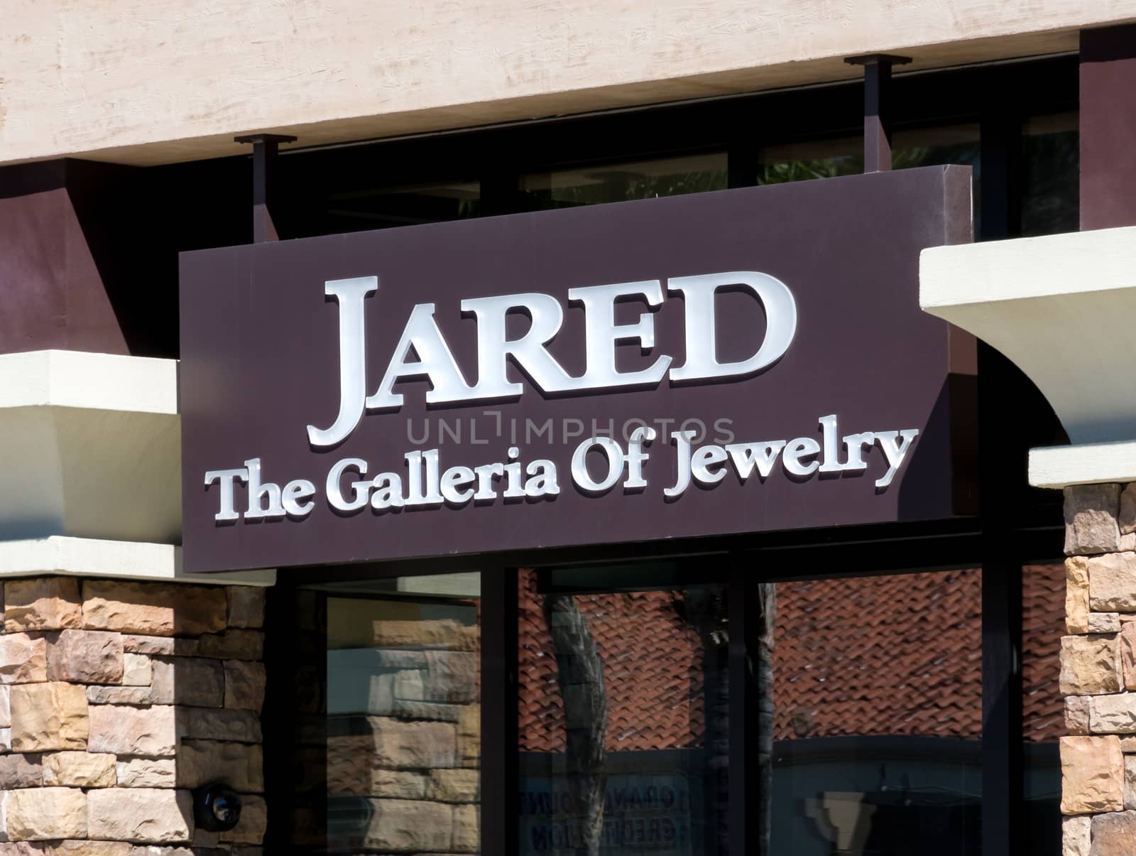 MISSION VIEJO, CA/USA - APRIL 2, 2016: Jared jewelry store exterior and logo. Jared is a subsidiary ofSterling Jewelers, Inc. an American specialty jewelry company.