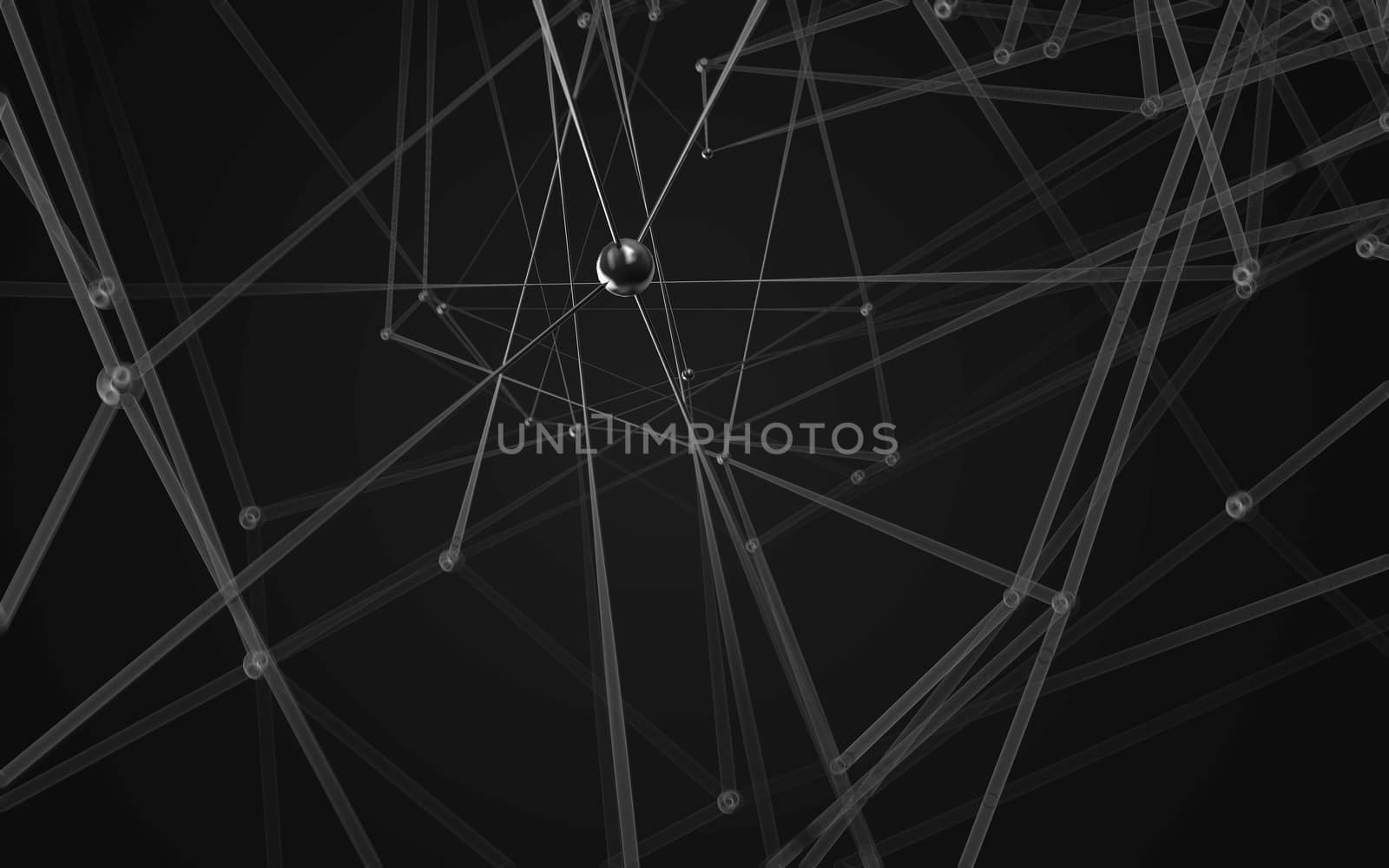 Abstract polygonal space low poly dark background with connecting dots and lines. Connection structure.