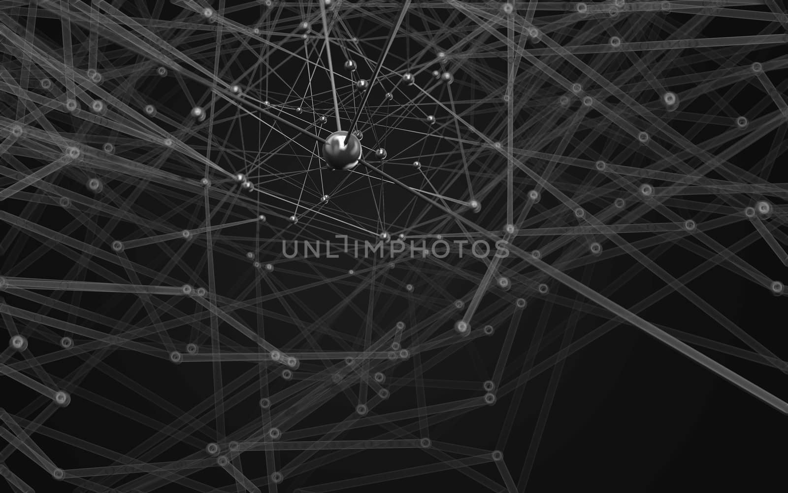 Abstract polygonal space low poly dark background with connecting dots and lines. Connection structure.