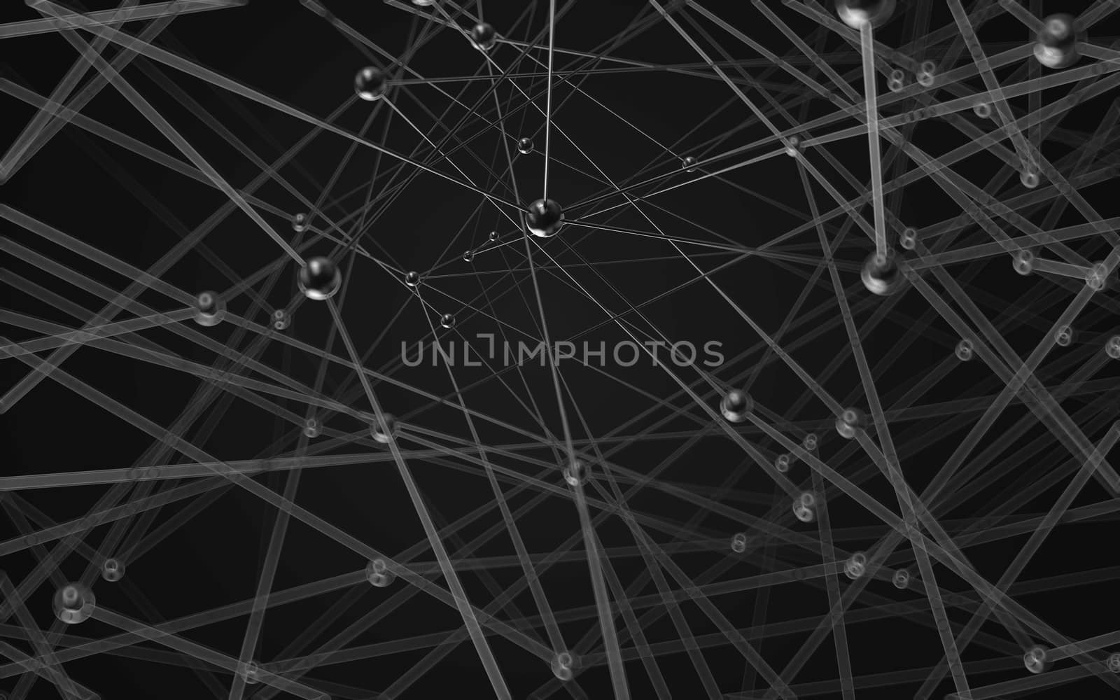 Abstract polygonal space low poly dark background with connecting dots and lines. Connection structure.