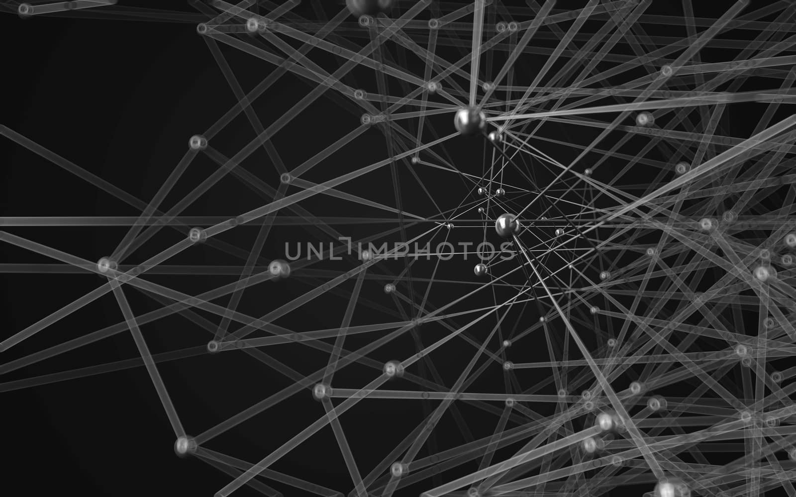 Abstract polygonal space low poly dark background with connecting dots and lines. Connection structure.