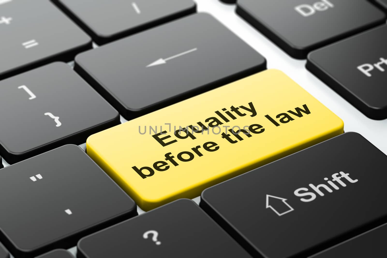 Politics concept: Equality Before The Law on computer keyboard background by maxkabakov