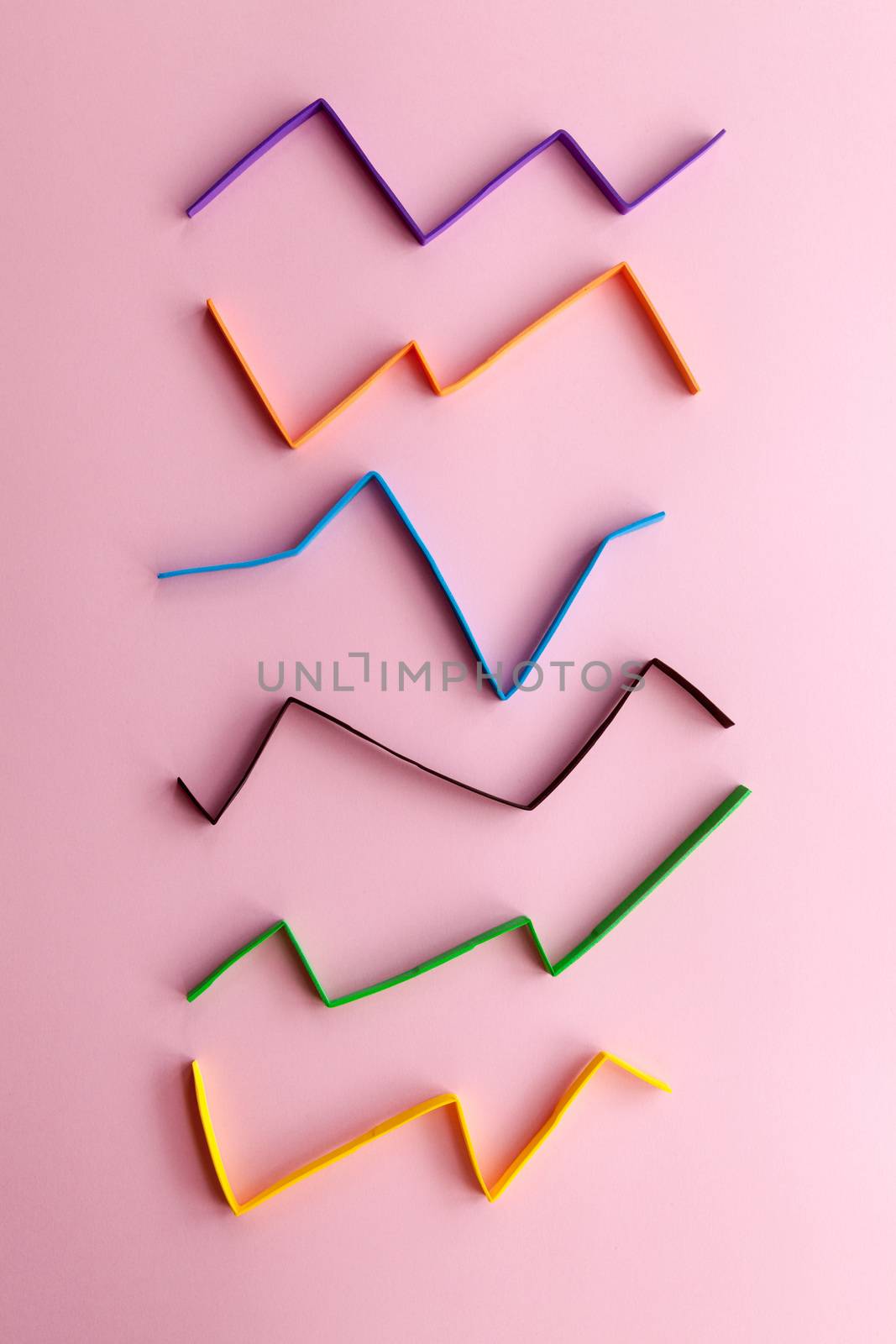 Creative colorful chart on a pink background