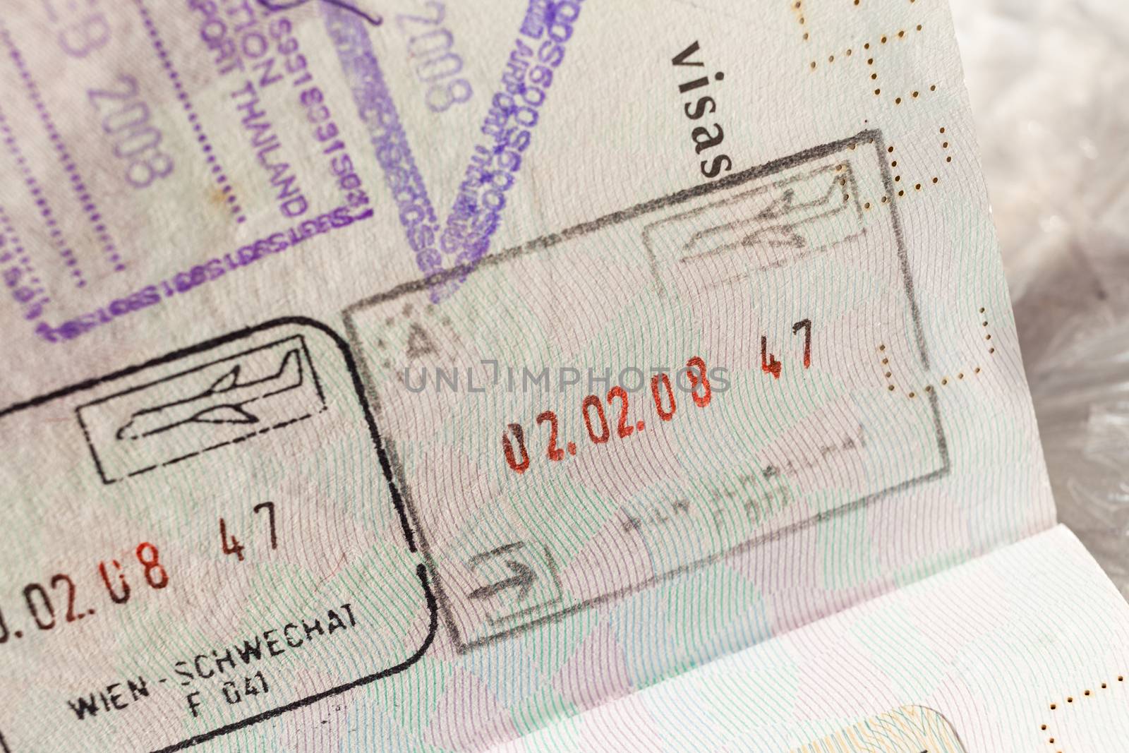 Passport stamp visa for travel concept background, Paris France by FrameAngel