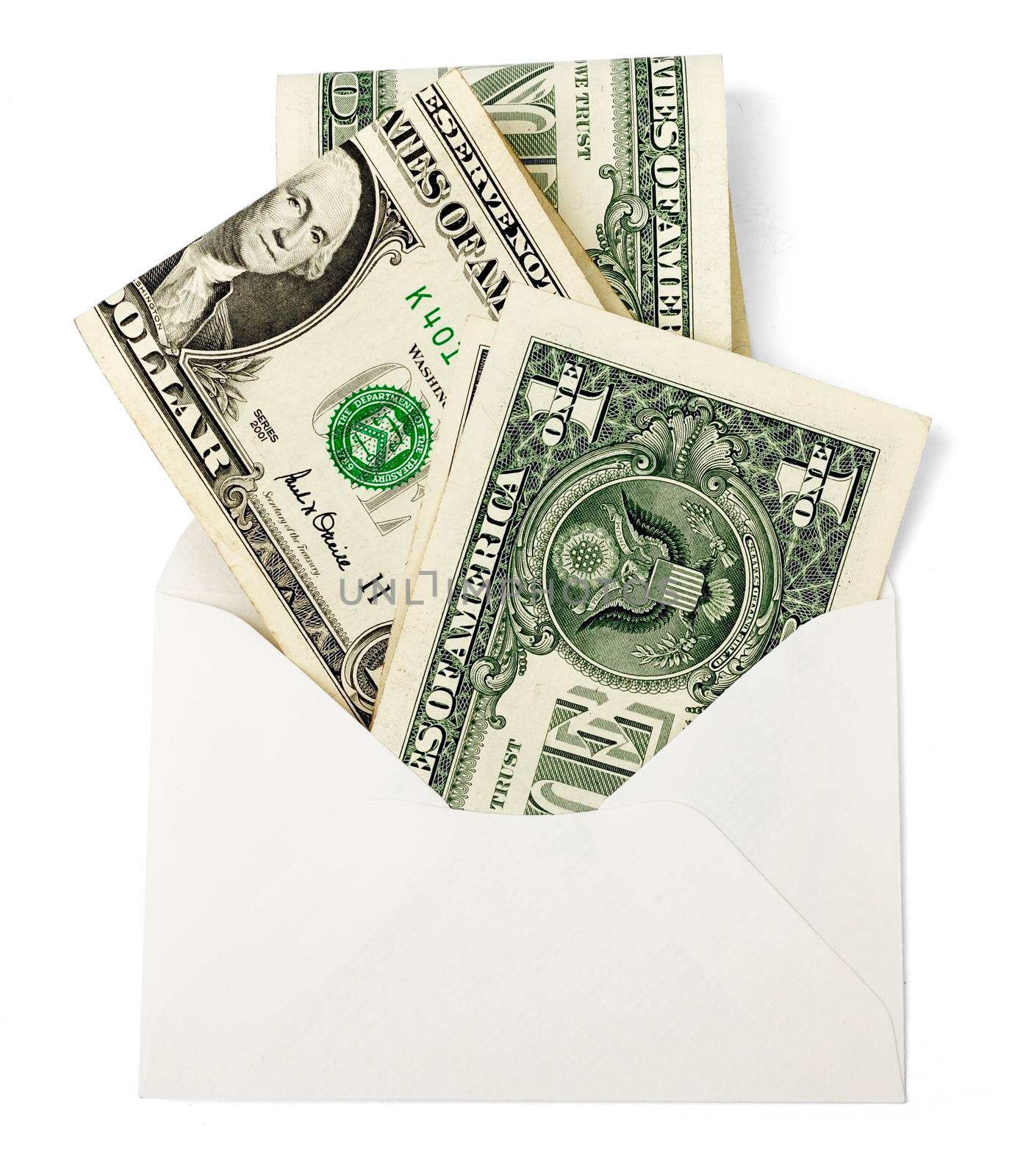Blank envelope with cash by cherezoff