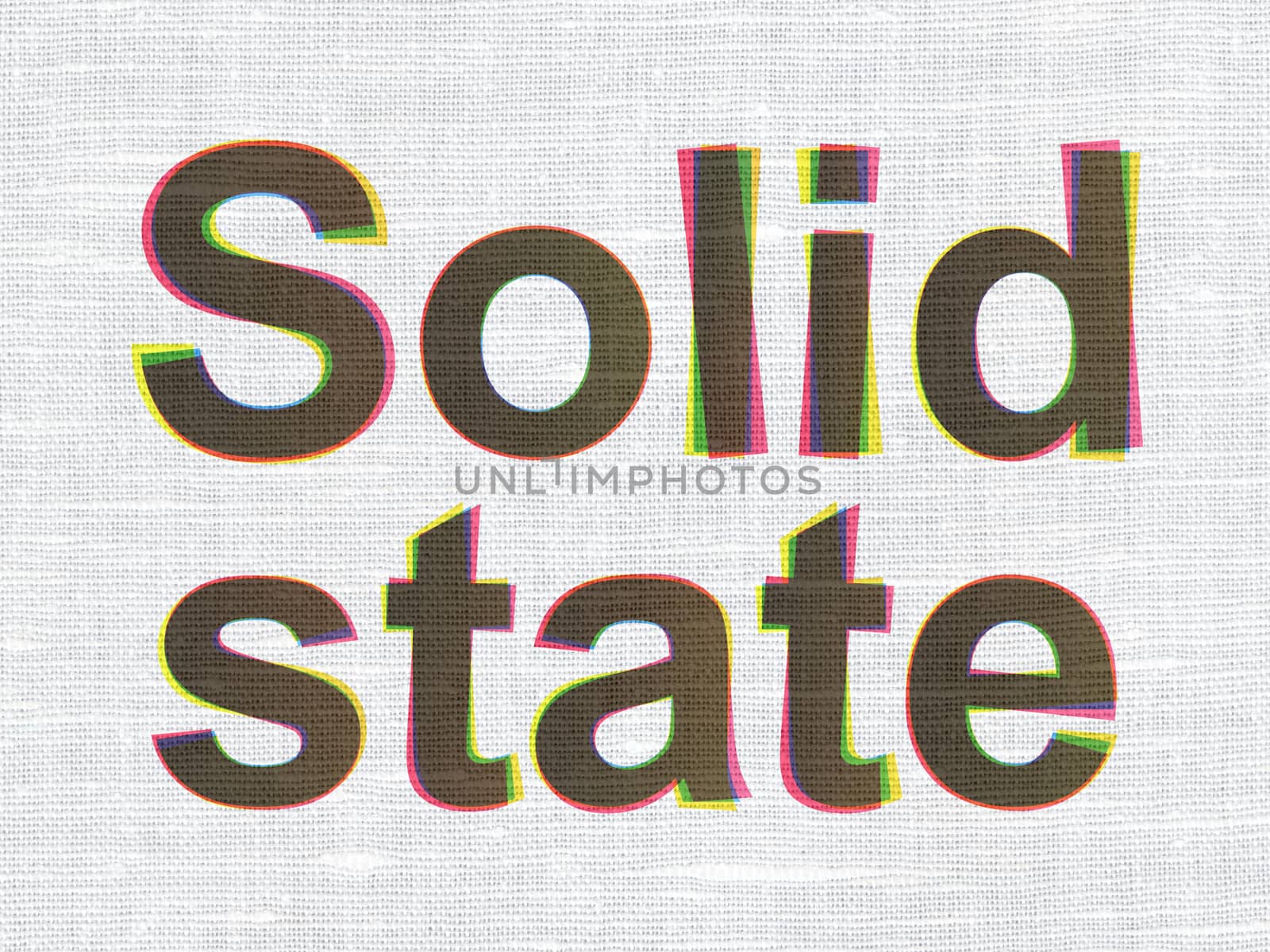 Science concept: CMYK Solid State on linen fabric texture background