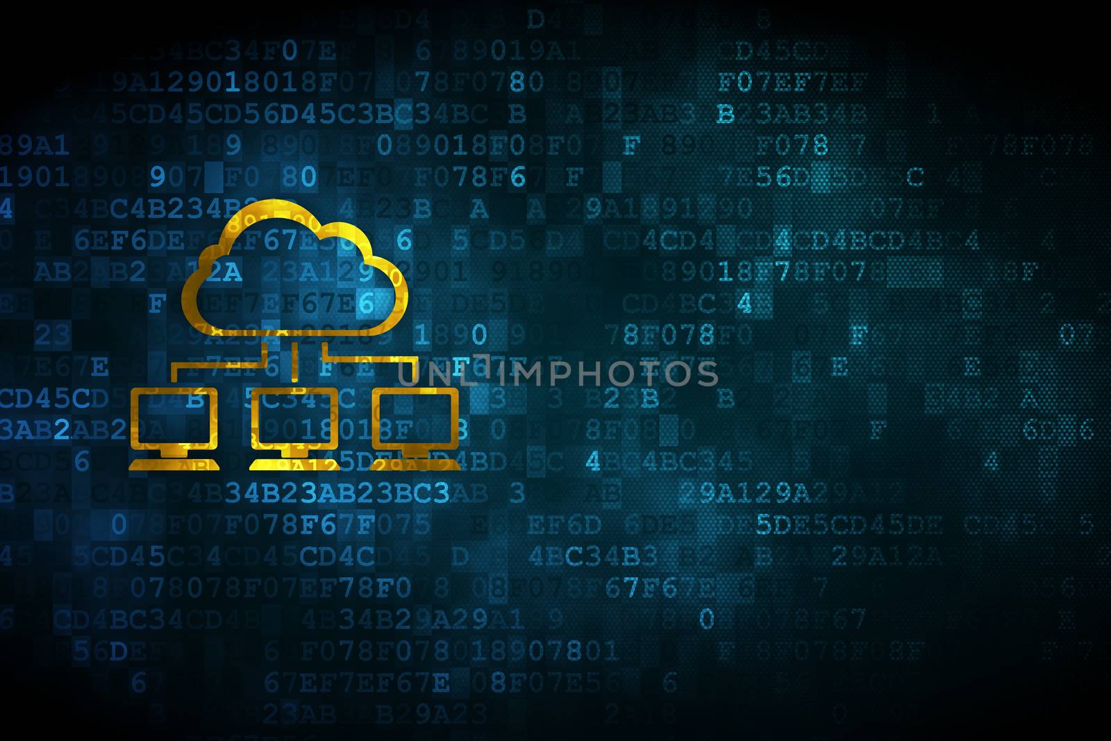 Cloud networking concept: Cloud Network on digital background by maxkabakov