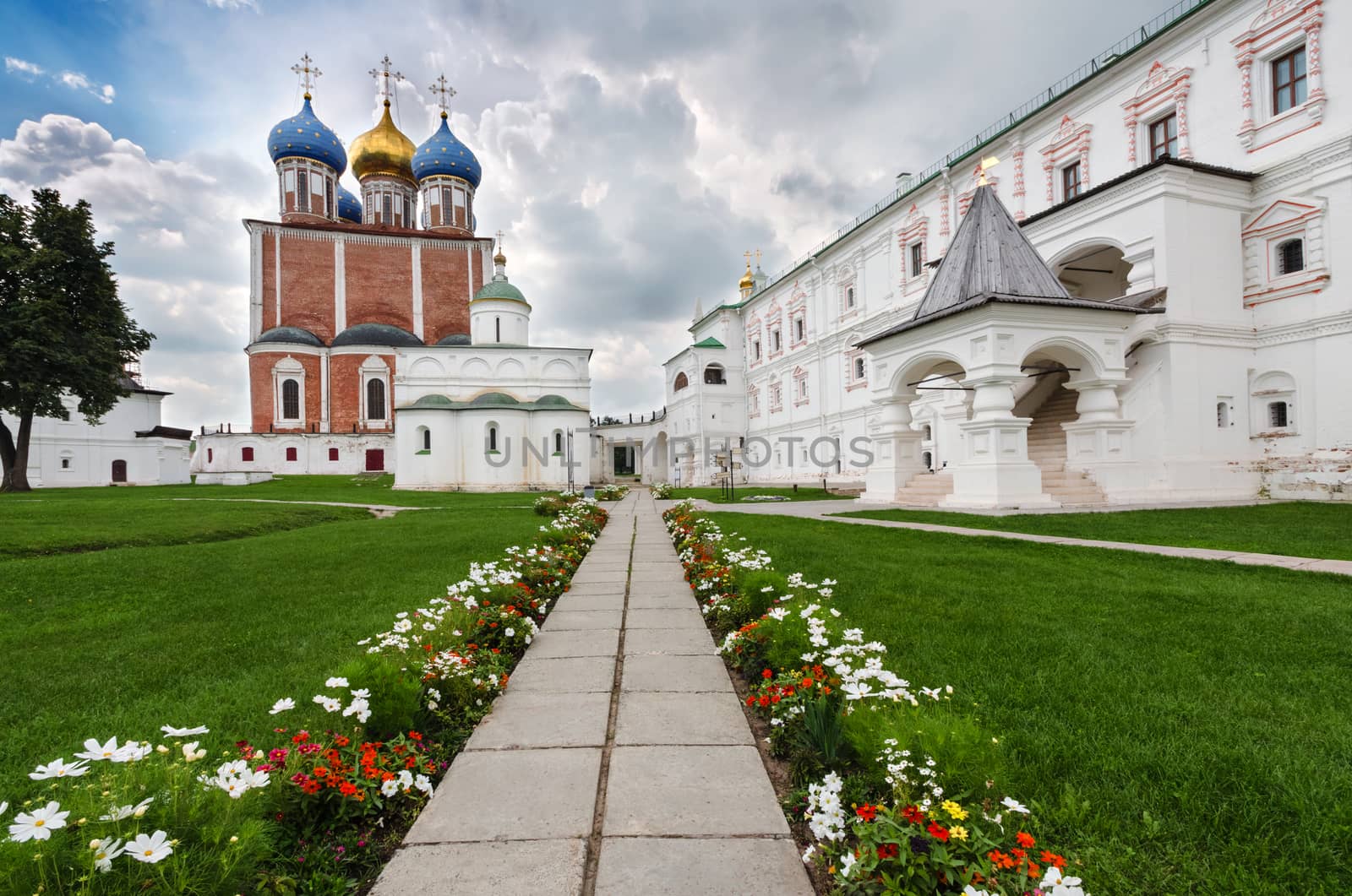 Old churches in the Kremlin in Ryazan, Russia